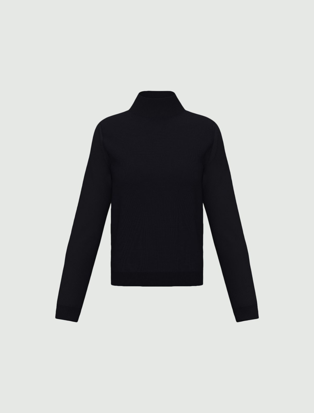 Soft-knit mock polo neck jumper - BLACK - Emme - 6