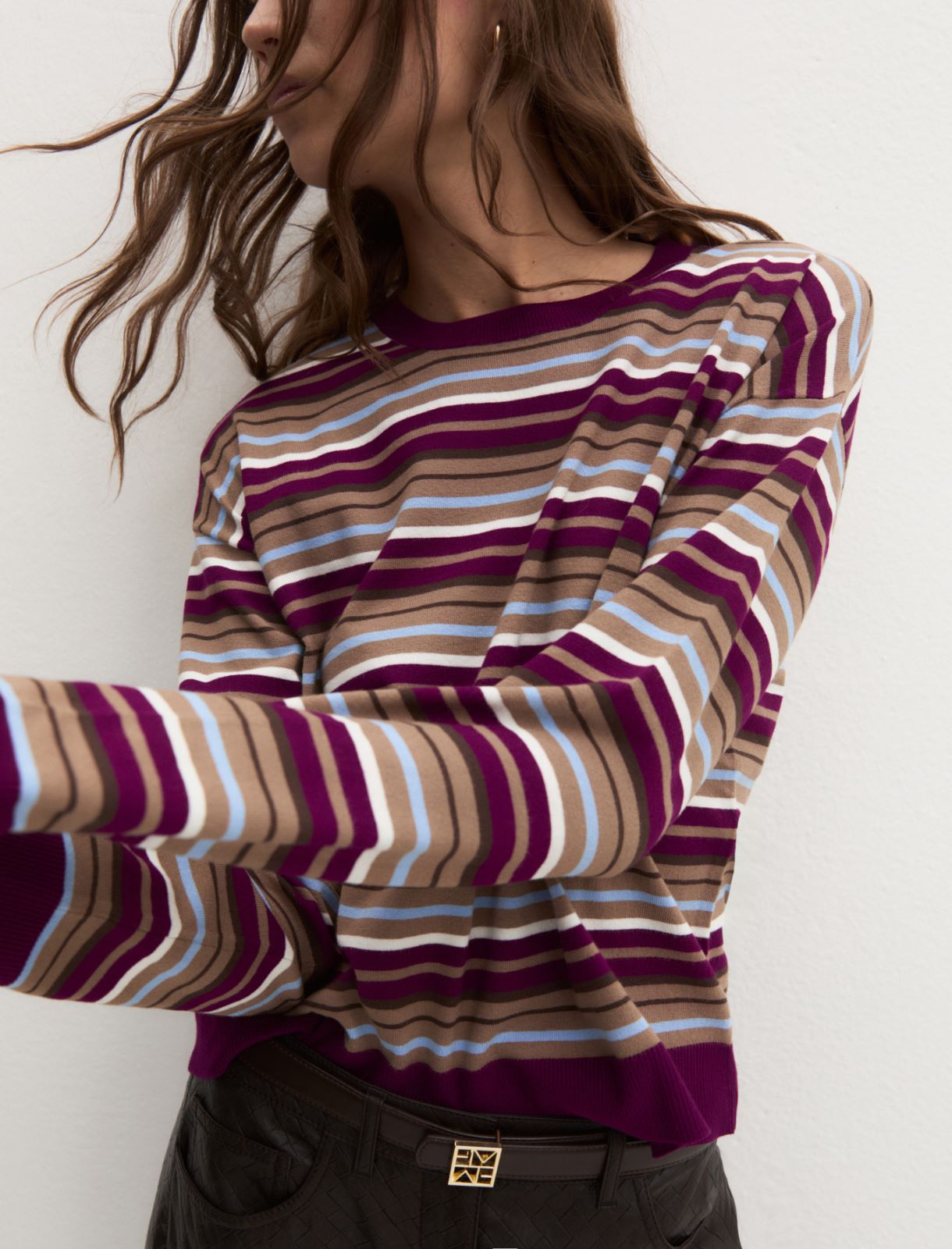 Boxy viscose-blend jumper - PURPLE - Emme - 3