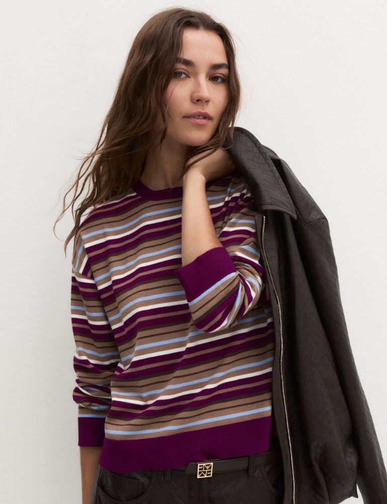 Boxy viscose-blend jumper - PURPLE