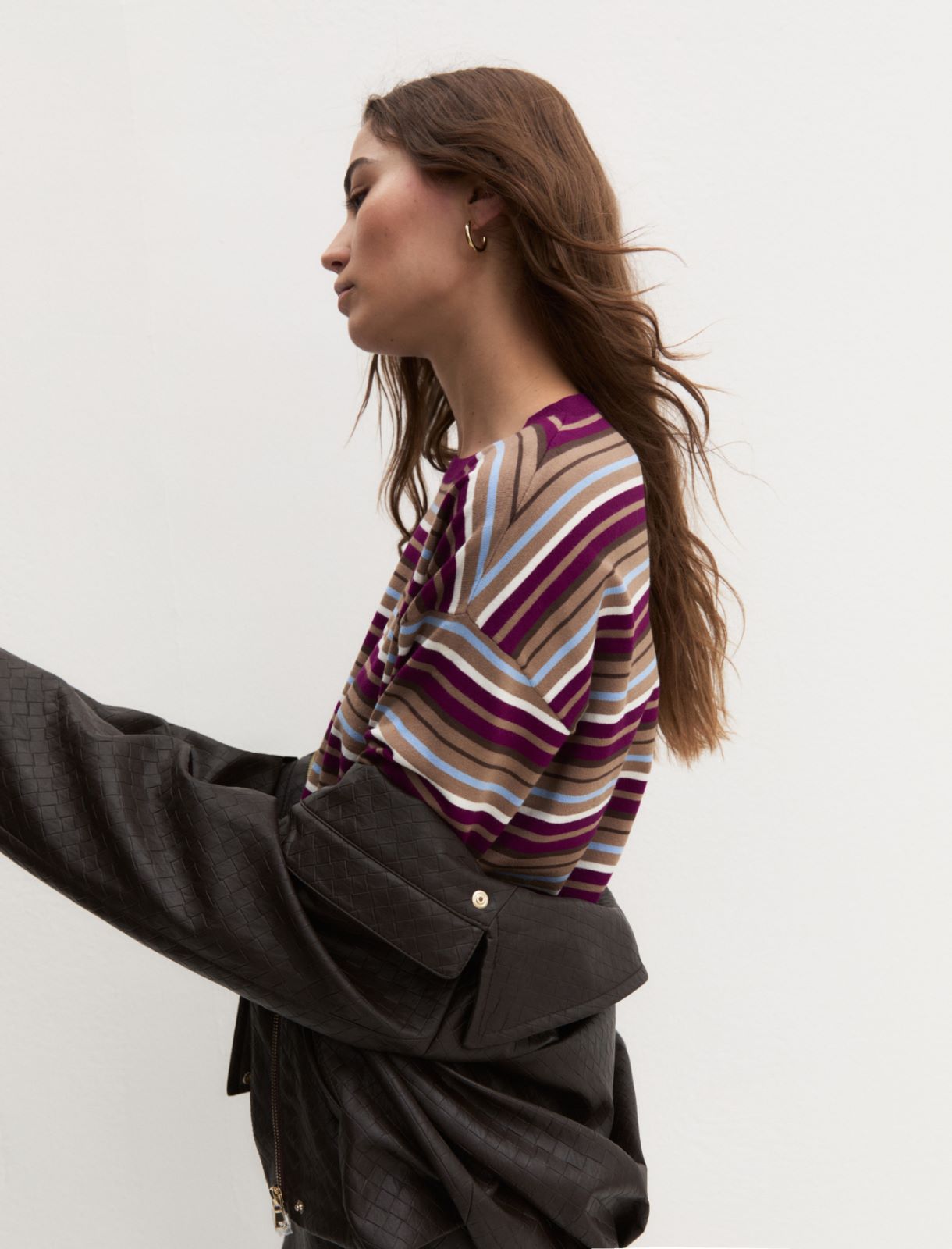 Boxy viscose-blend jumper - PURPLE - Emme - 7