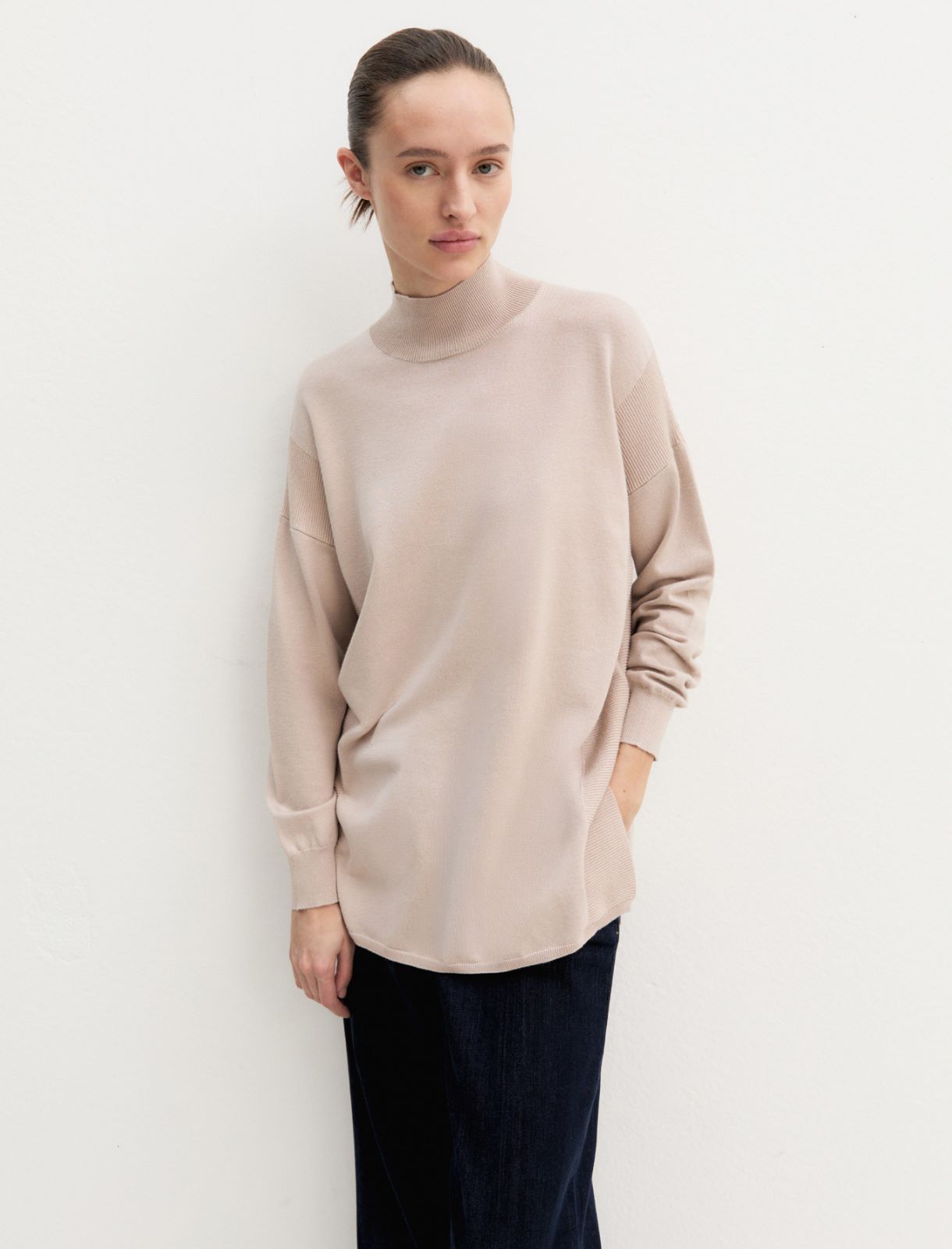 Maglia oversize in viscosa stretch - SABBIA - Emme - 3