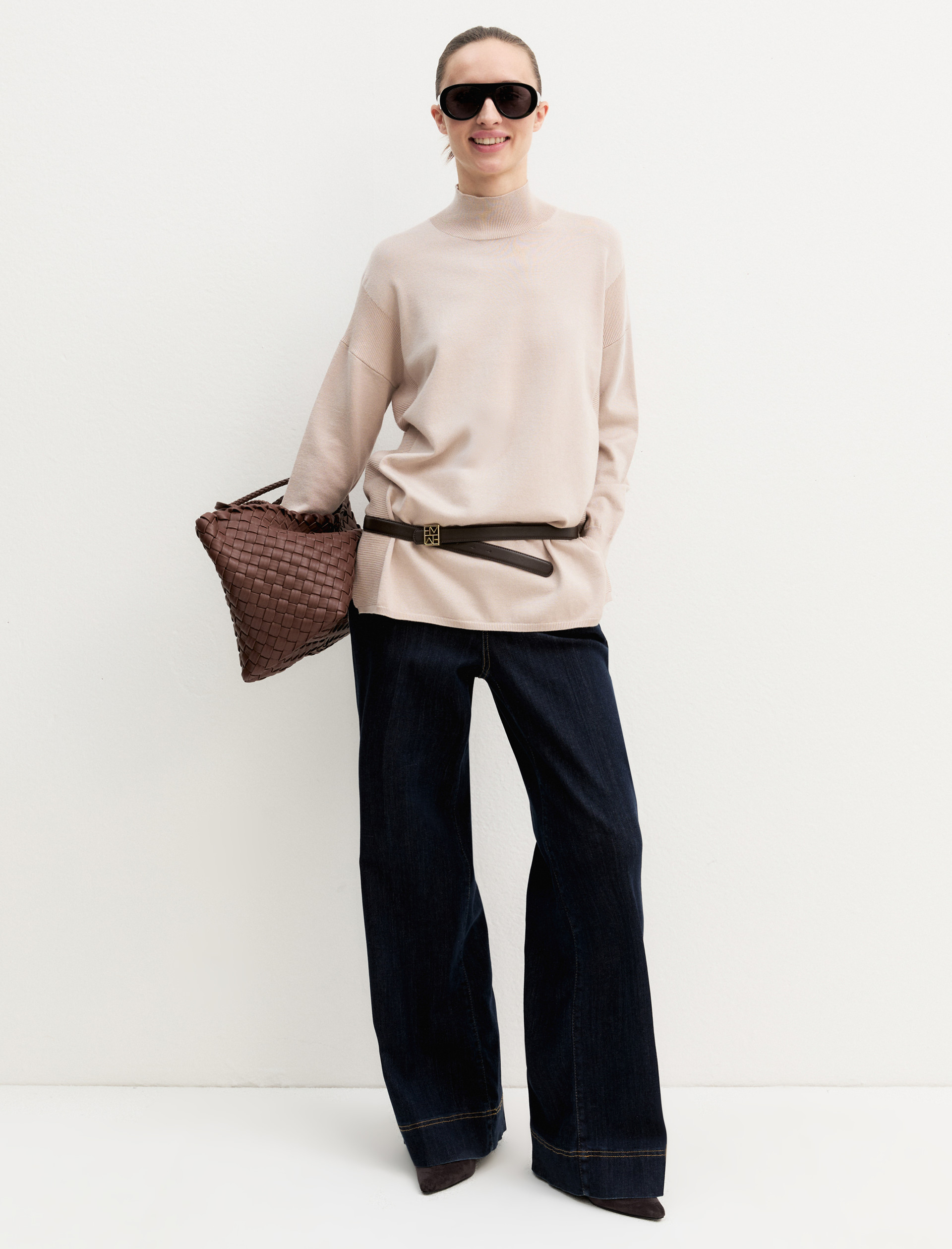 Maglia oversize in viscosa stretch - SABBIA - Emme - 1