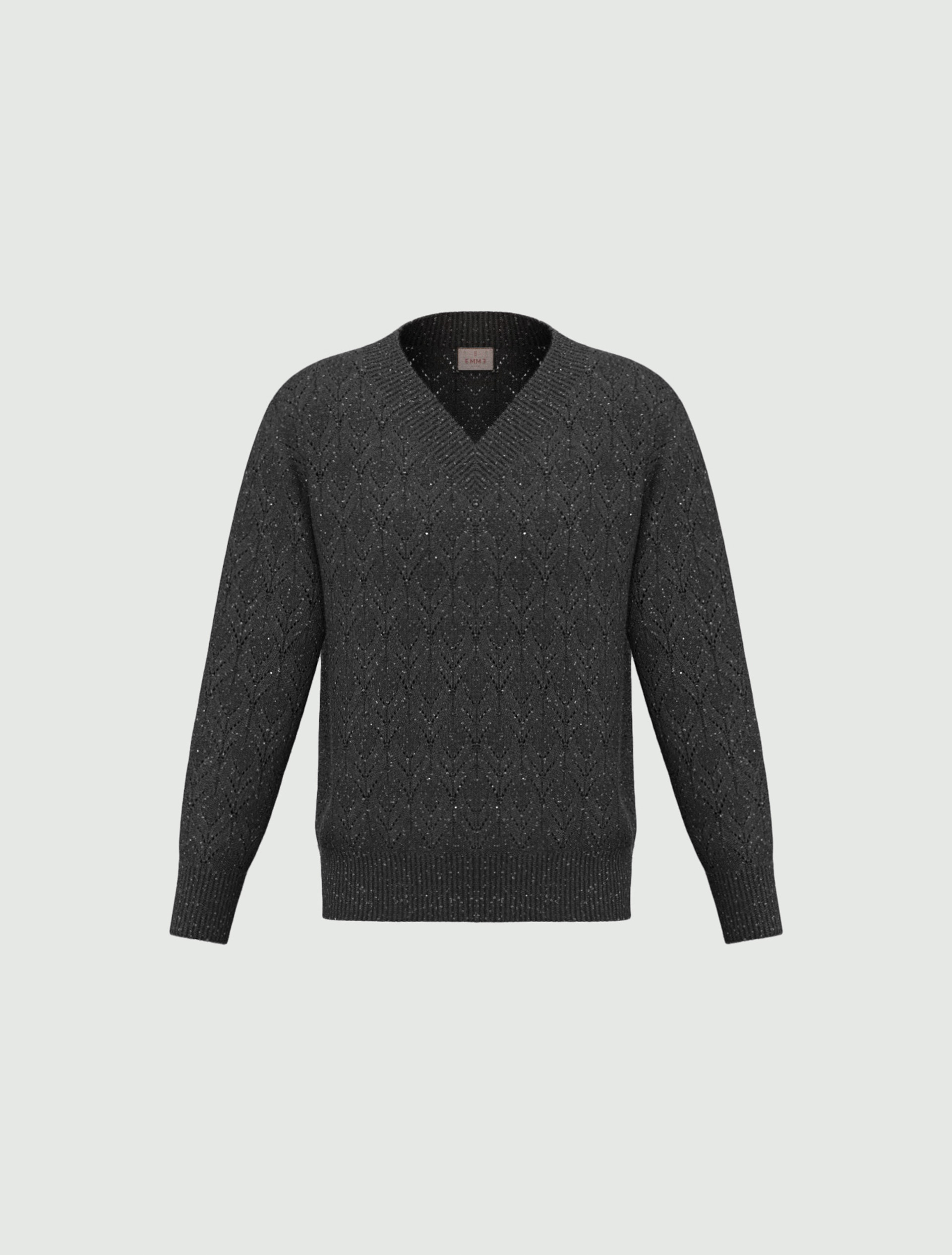 Oversized sequinned wool and lurex jumper - DARK GREEN - Emme - 6