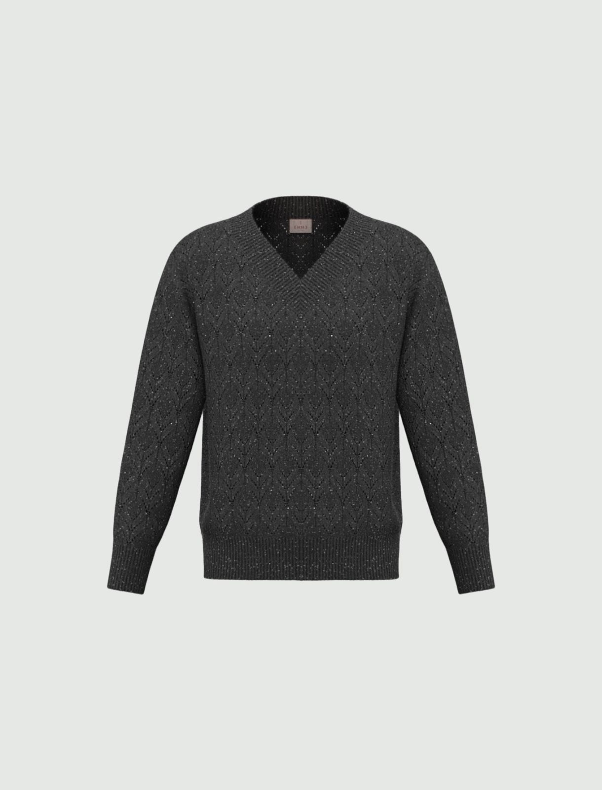 Oversized sequinned wool and lurex jumper - DARK GREEN - Emme - 6