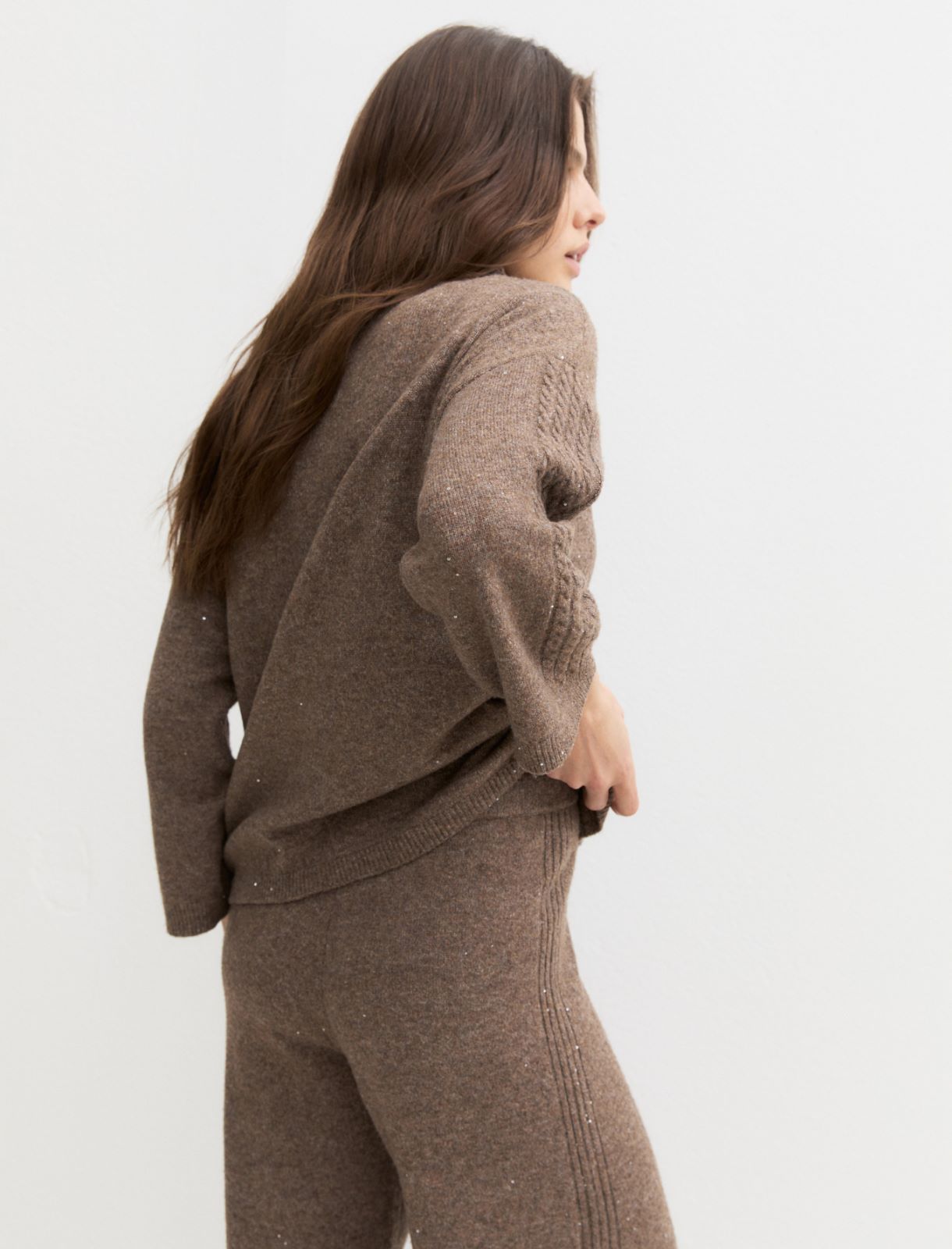 Soft sequinned wool-blend jumper - TURTLEDOVE - Emme - 2
