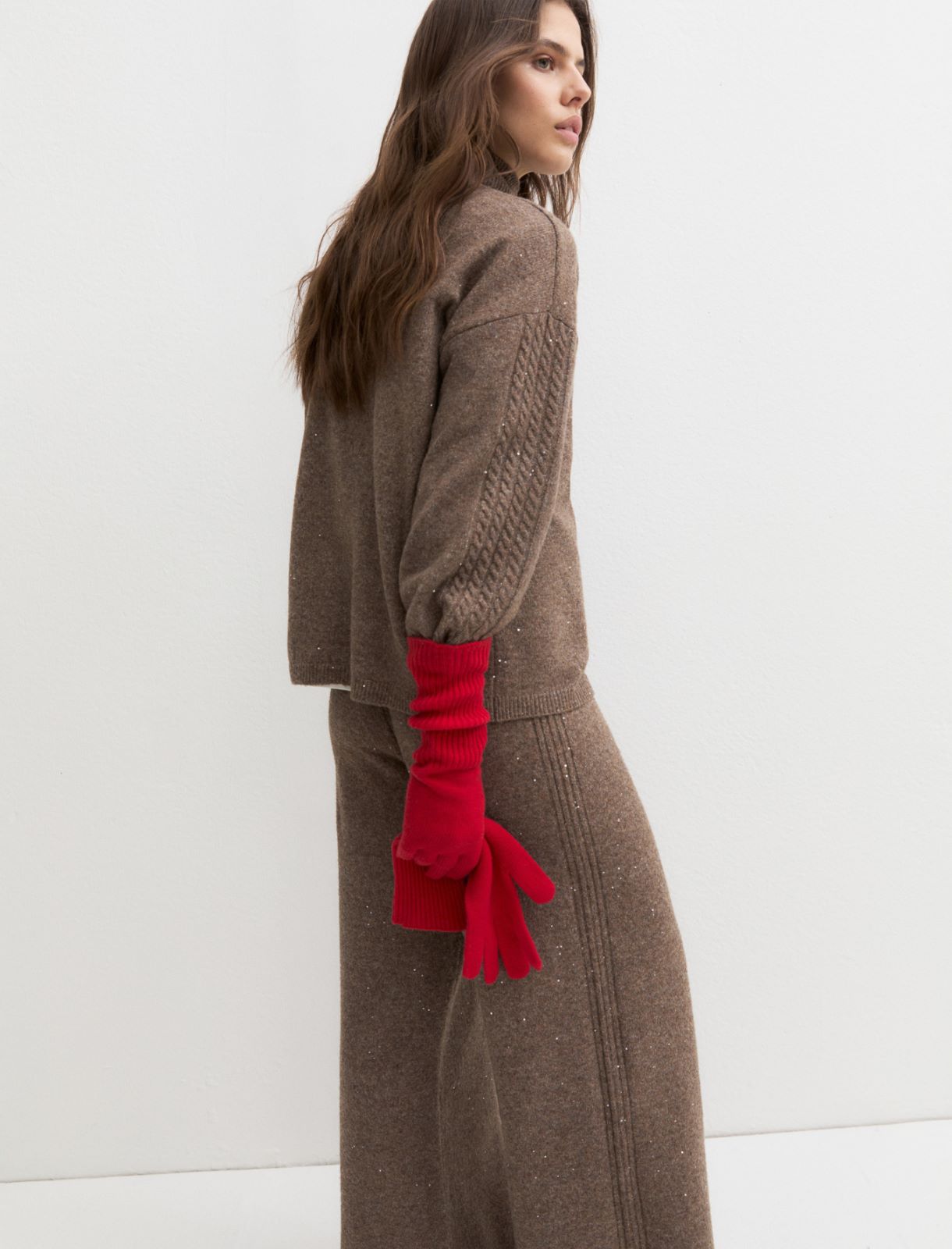 Soft sequinned wool-blend jumper - TURTLEDOVE - Emme - 3