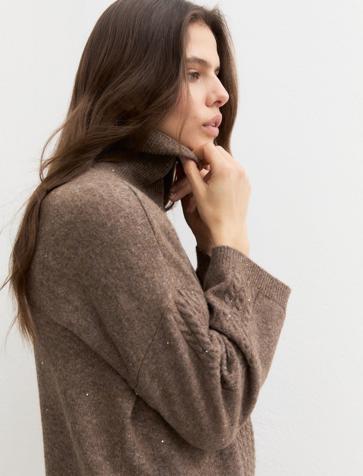 Soft sequinned wool-blend jumper - TURTLEDOVE - Emme - 7