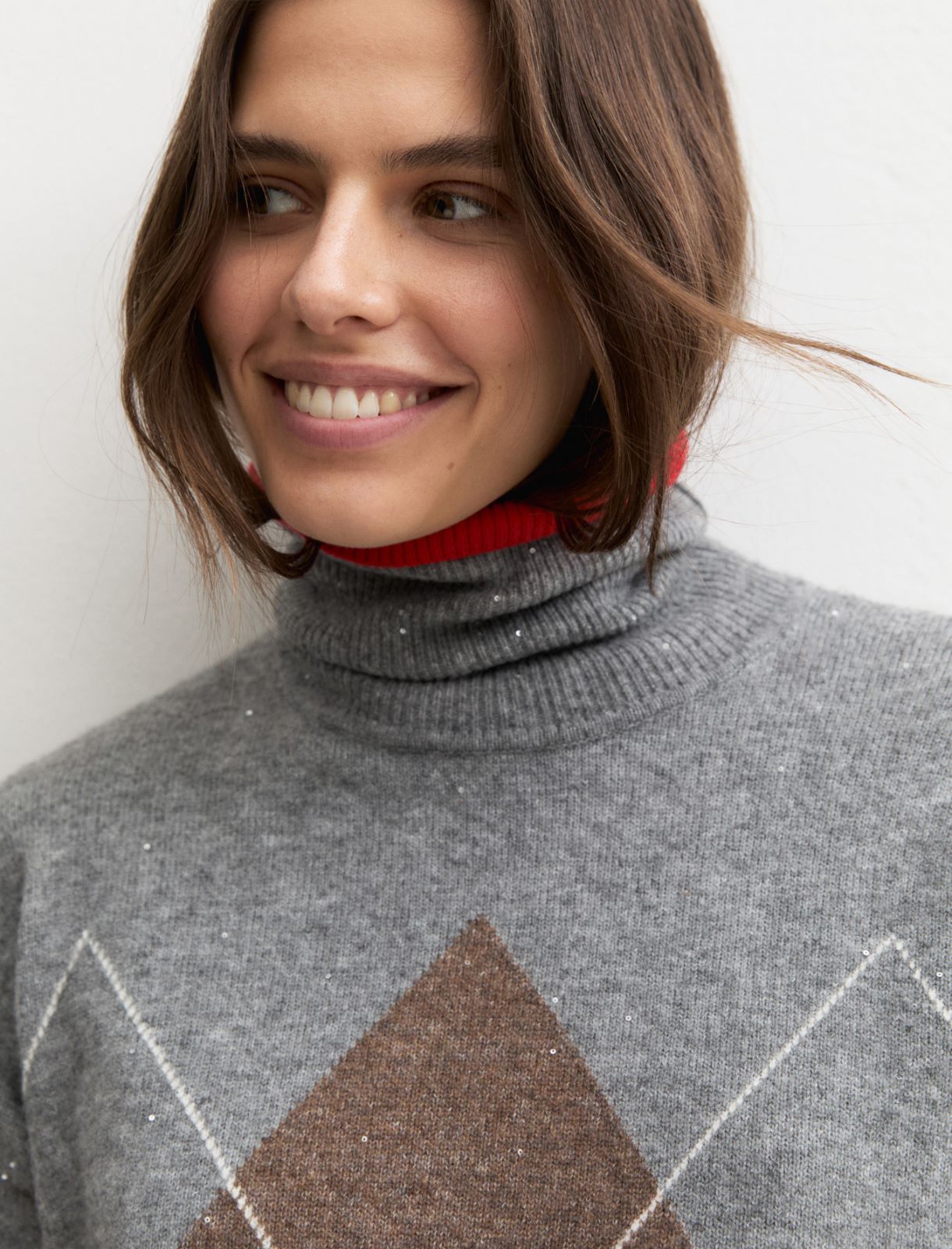 Soft sequinned wool-blend jumper - SILVER - Emme - 3