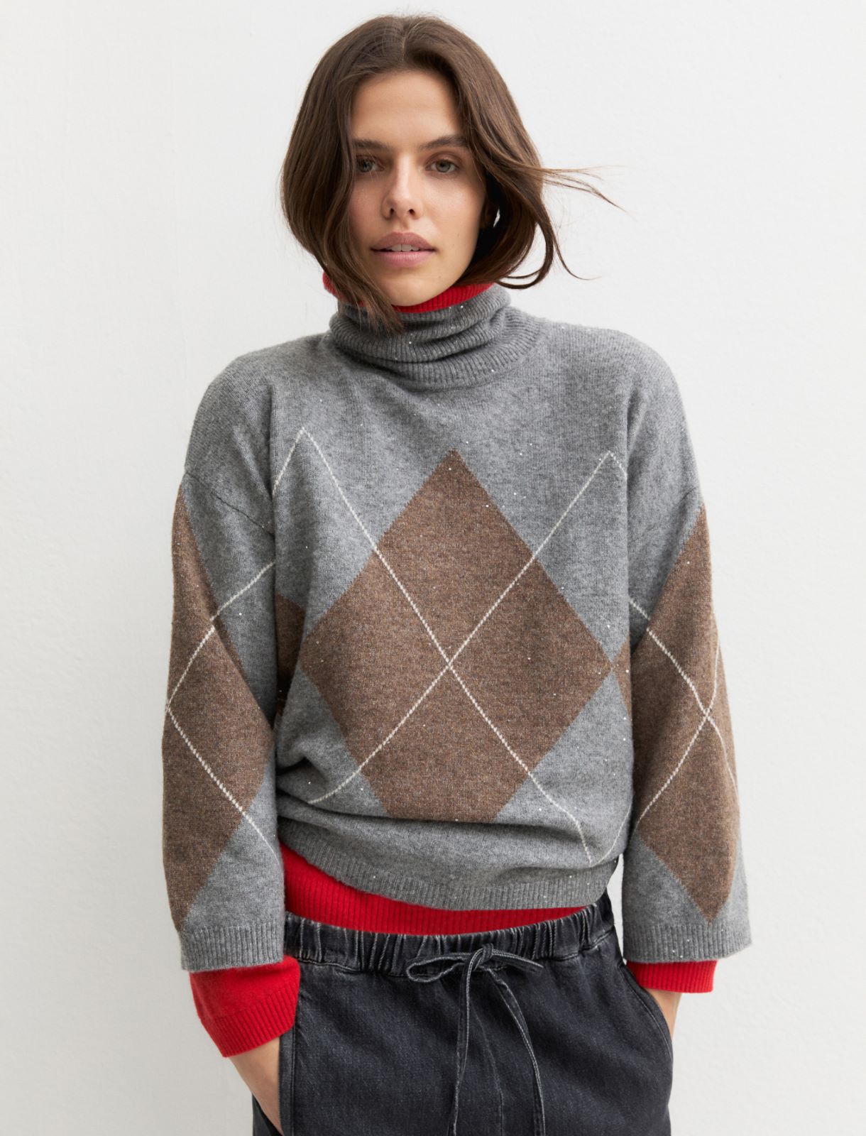 Soft sequinned wool-blend jumper - SILVER - Emme - 4