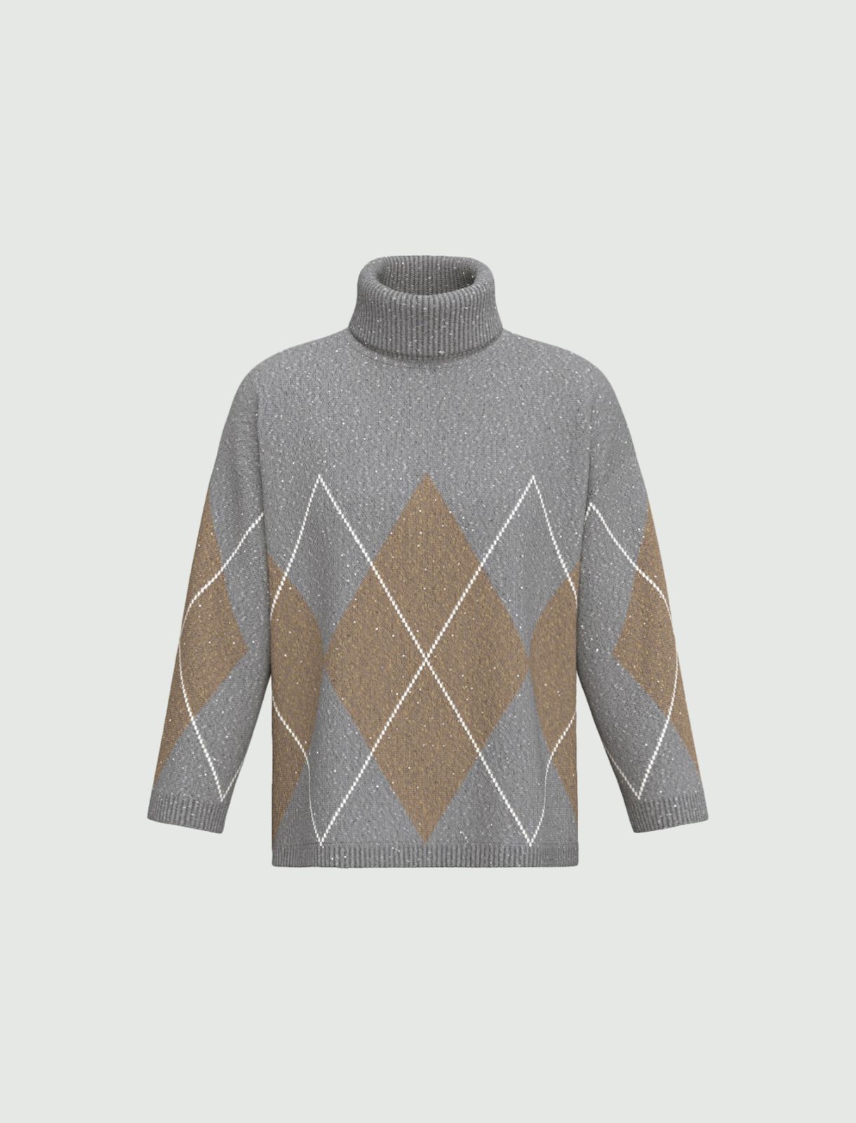 Soft sequinned wool-blend jumper - SILVER - Emme - 6