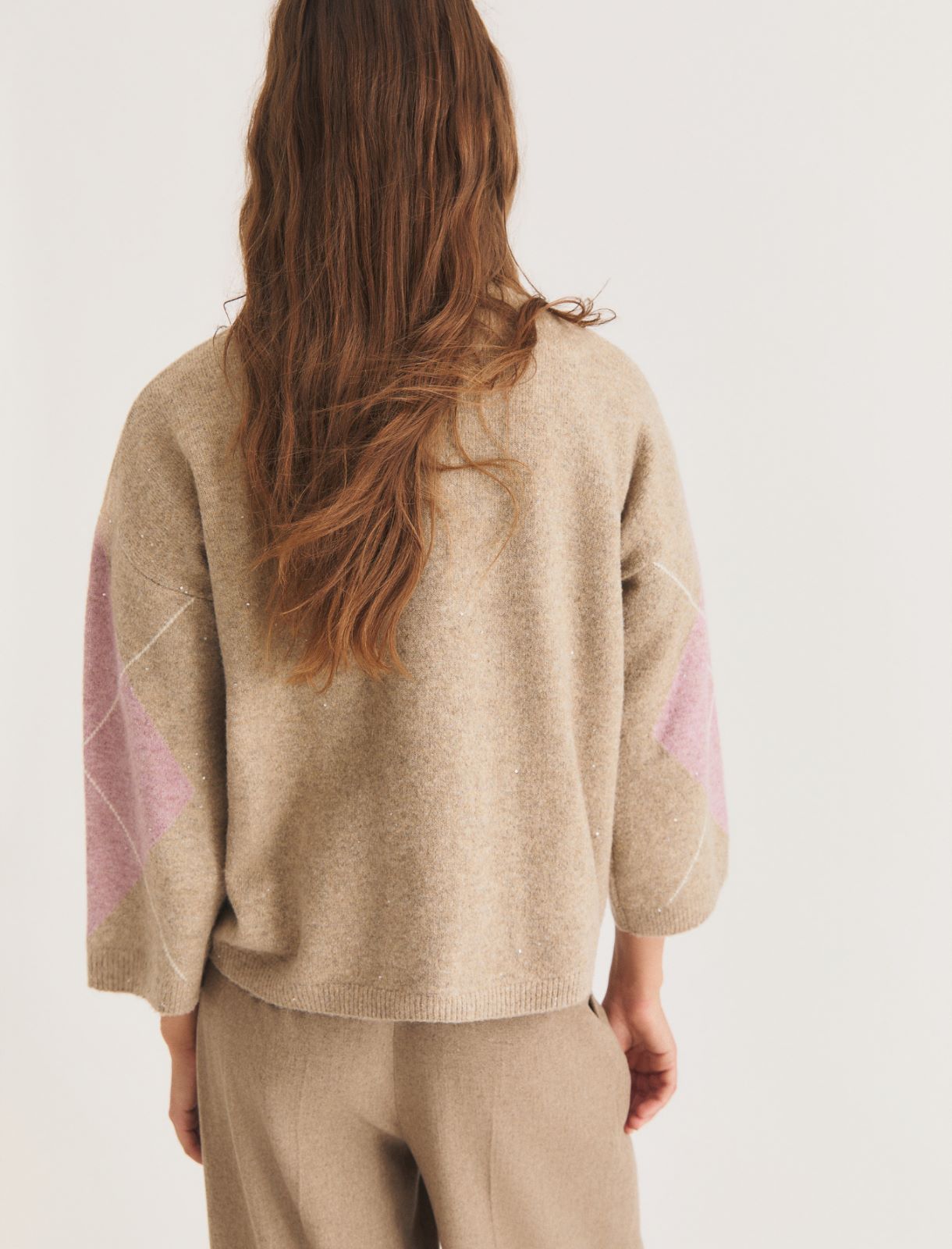 Maglia morbida in misto lana con paillette - SABBIA - Emme - 2