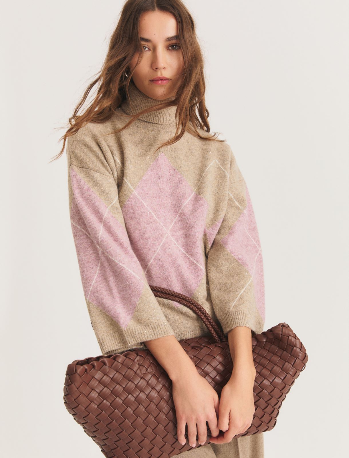 Maglia morbida in misto lana con paillette - SABBIA - Emme - 4