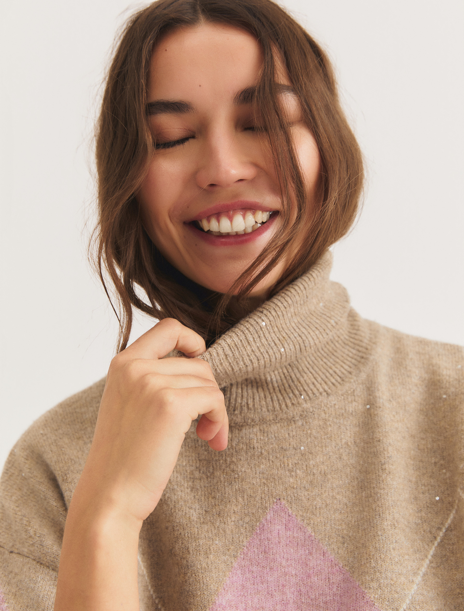 Maglia morbida in misto lana con paillette - SABBIA - Emme - 7