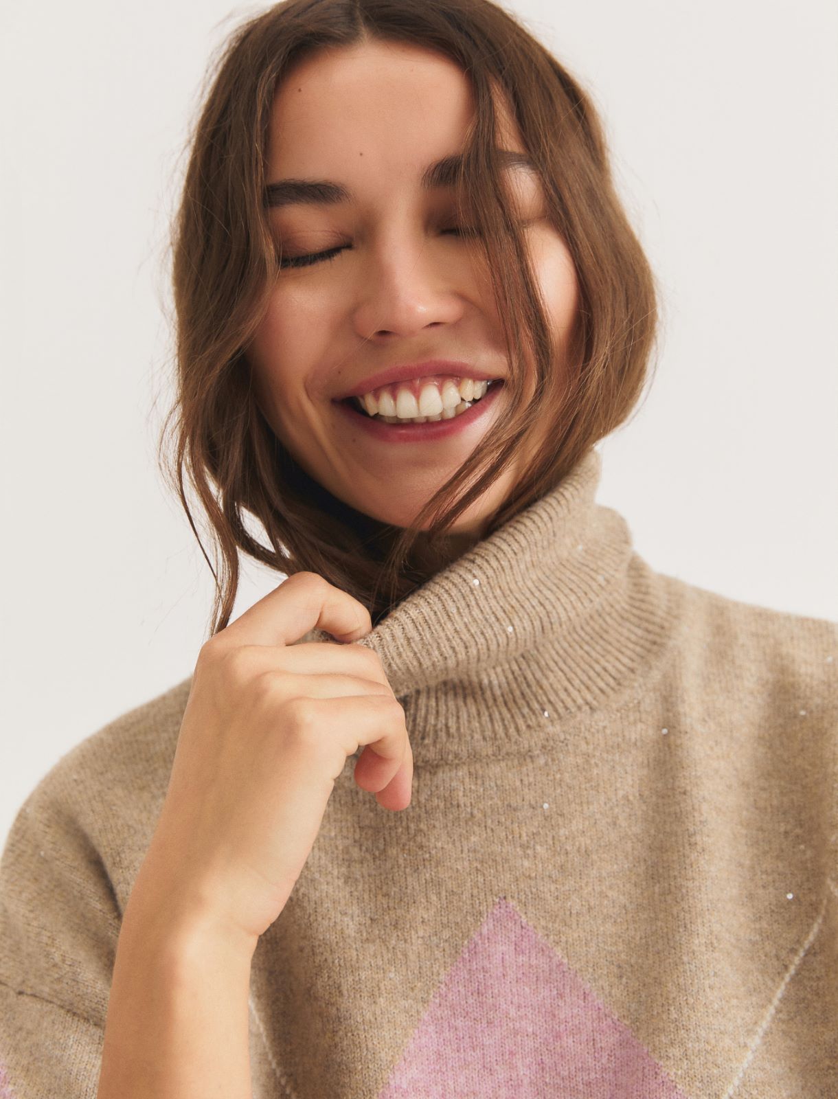 Maglia morbida in misto lana con paillette - SABBIA - Emme - 7