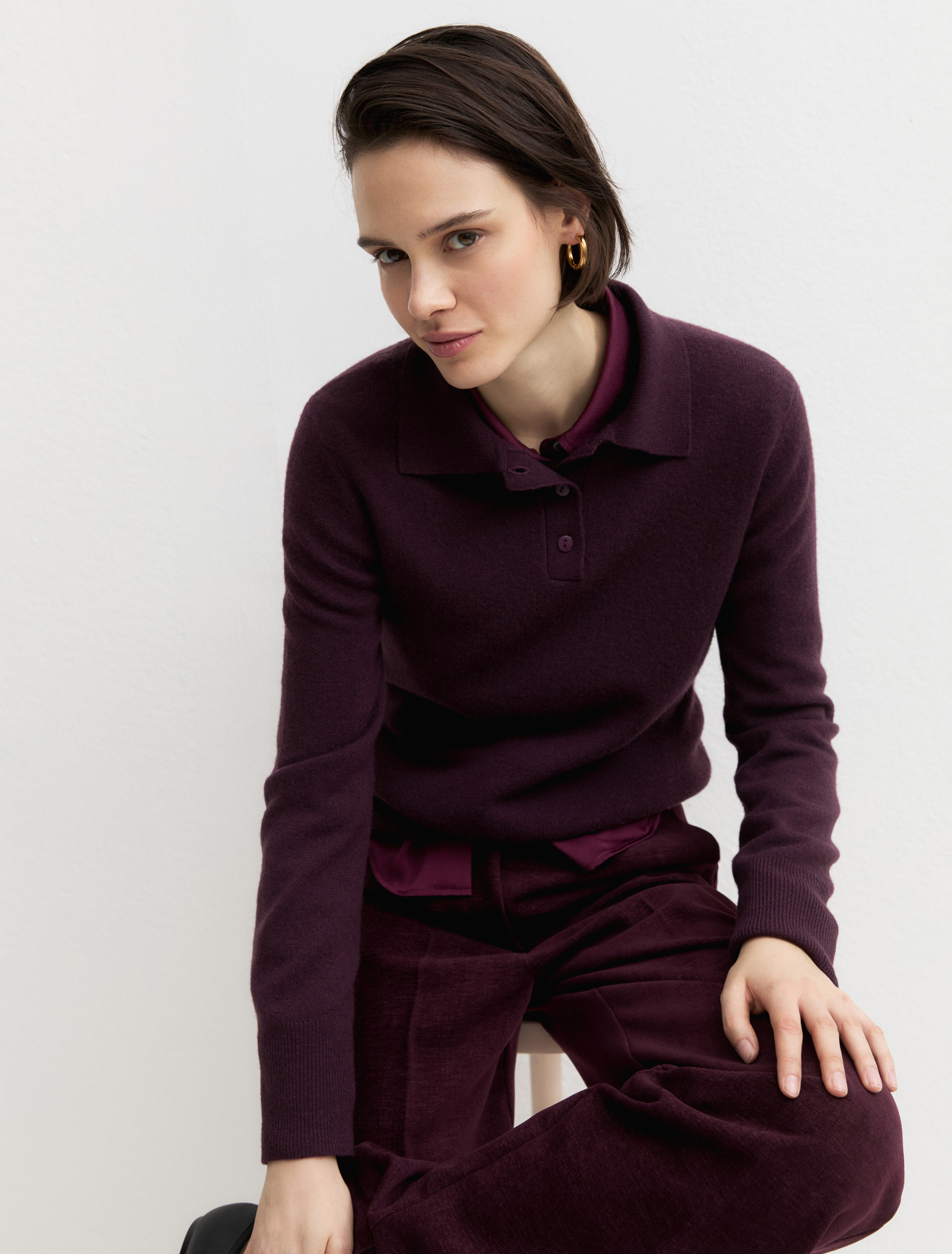 Polo jumper - BLACKBERRY - Emme - 4