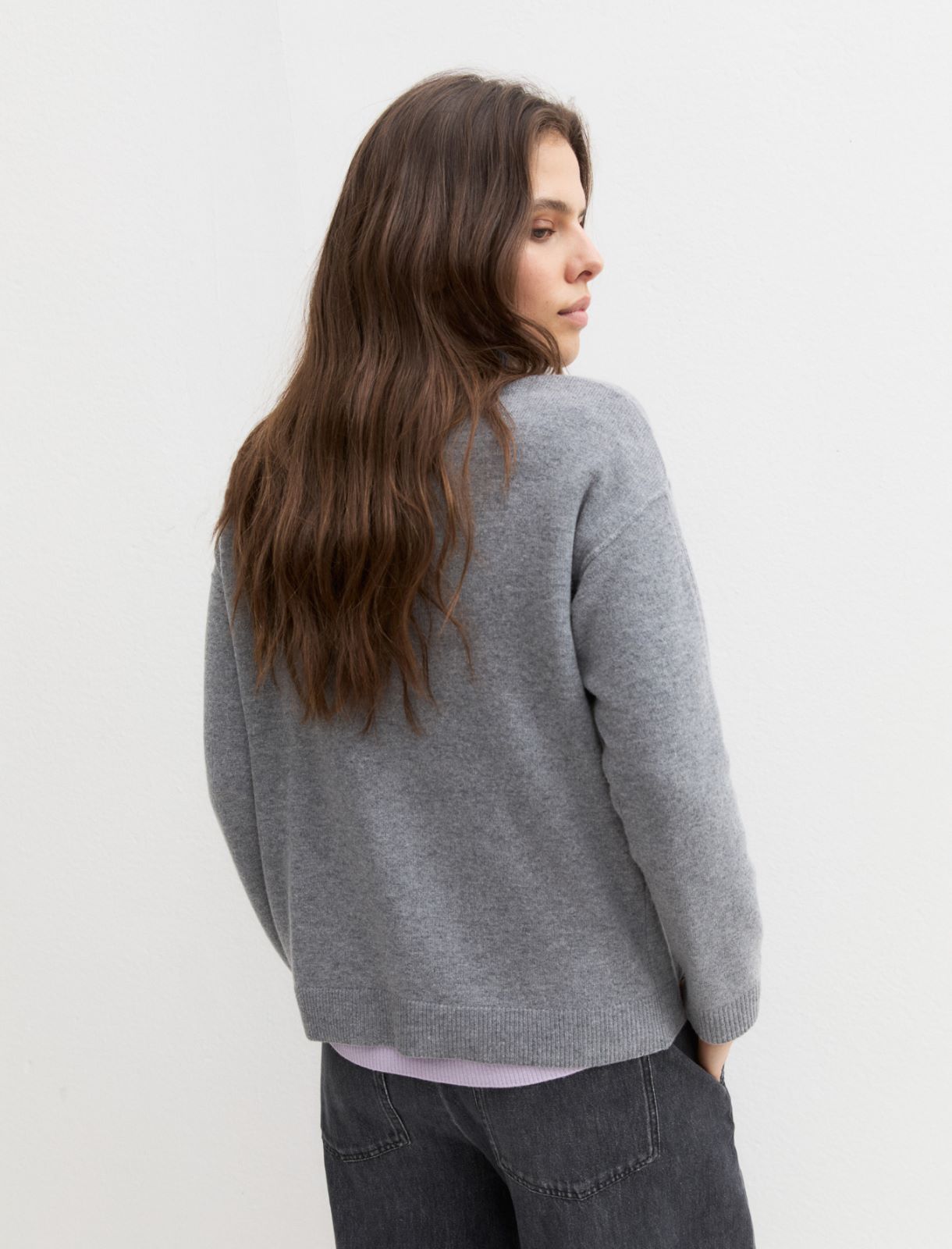 Jersey de cuello subido de lana pura - GRIS CLARO - Emme - 2