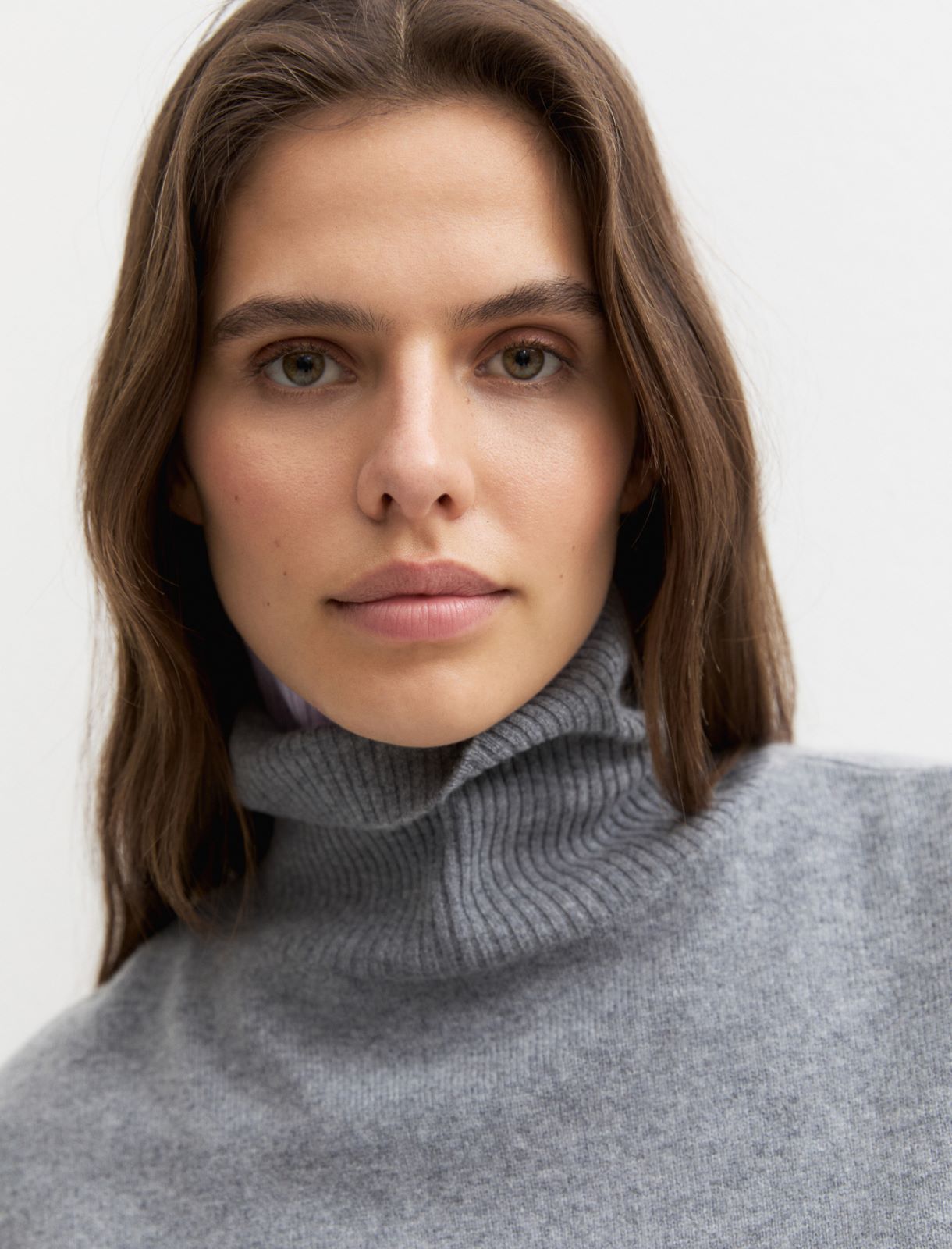 Jersey de cuello subido de lana pura - GRIS CLARO - Emme - 5