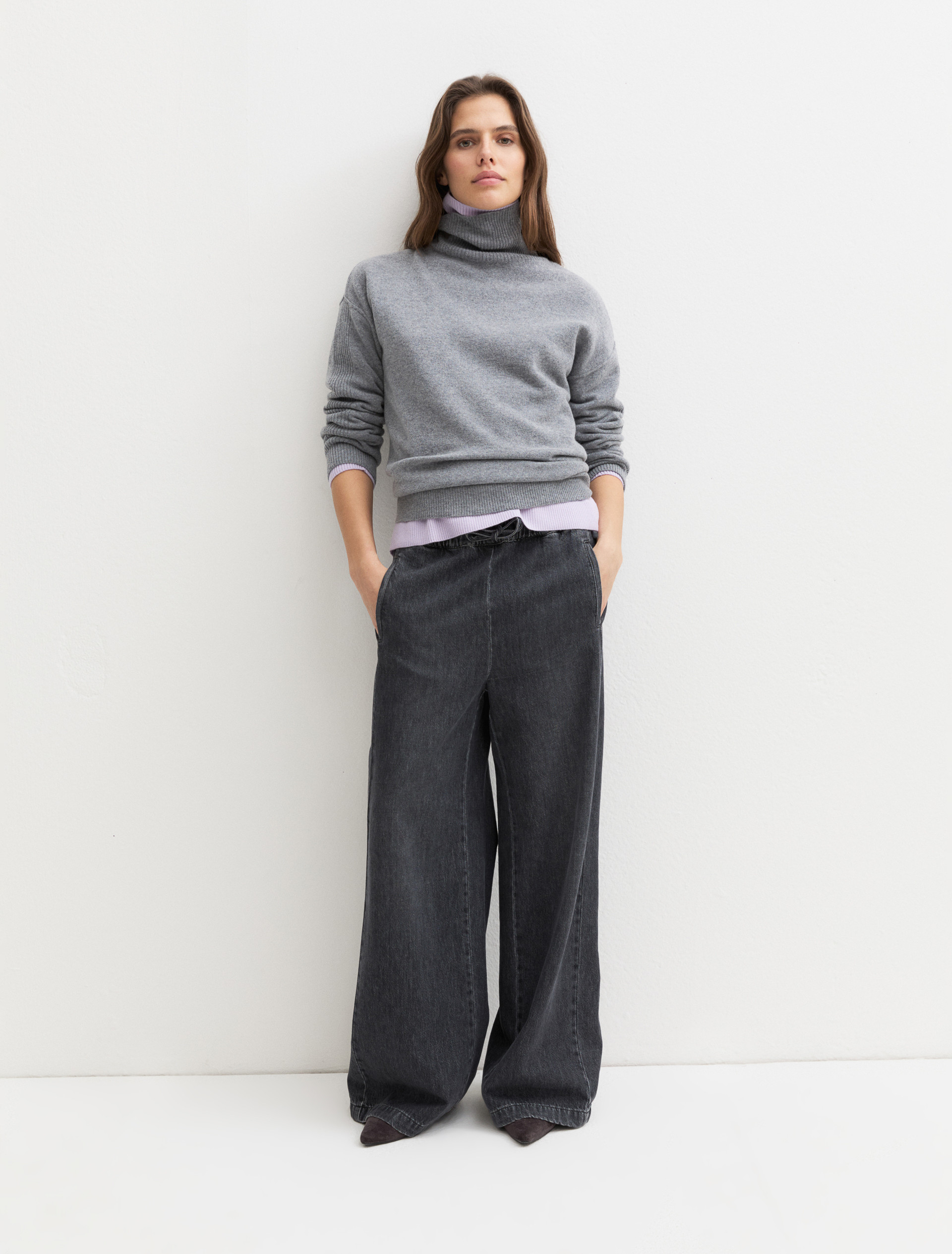 Jersey de cuello subido de lana pura - GRIS CLARO - Emme - 1