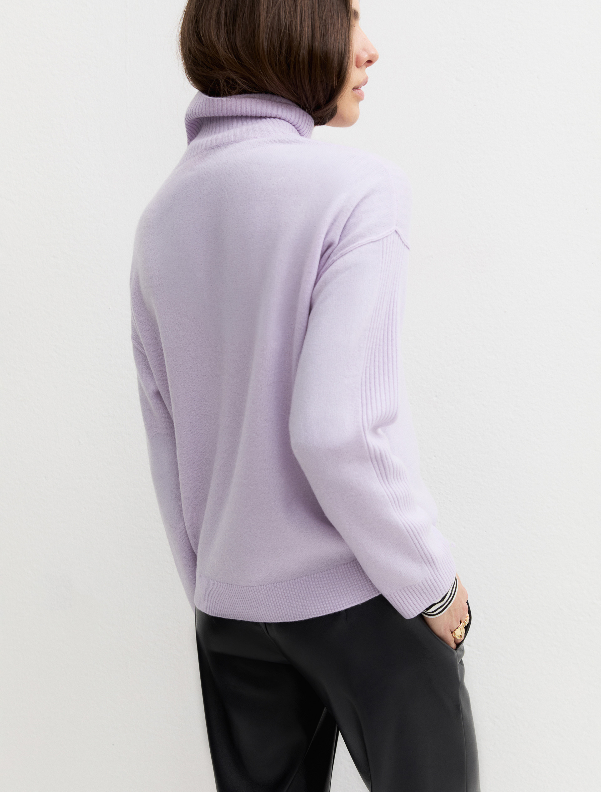 Pure wool high-neck jumper - LILAC - Emme - 2