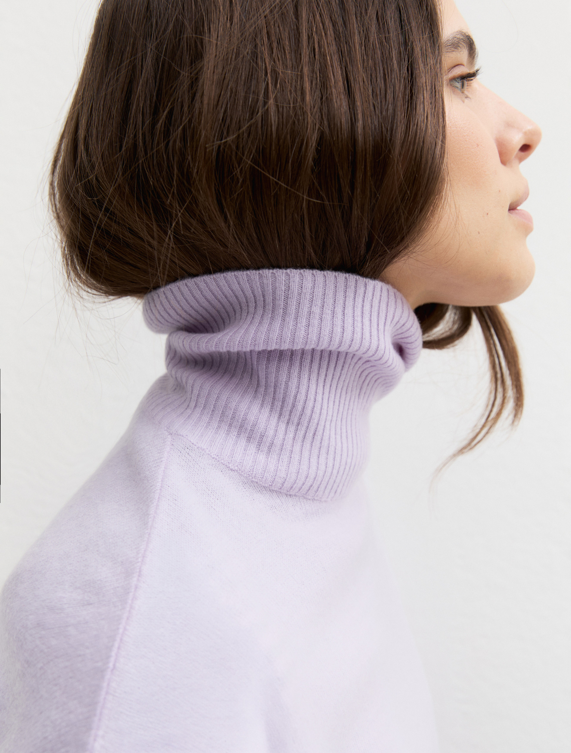 Pure wool high-neck jumper - LILAC - Emme - 3