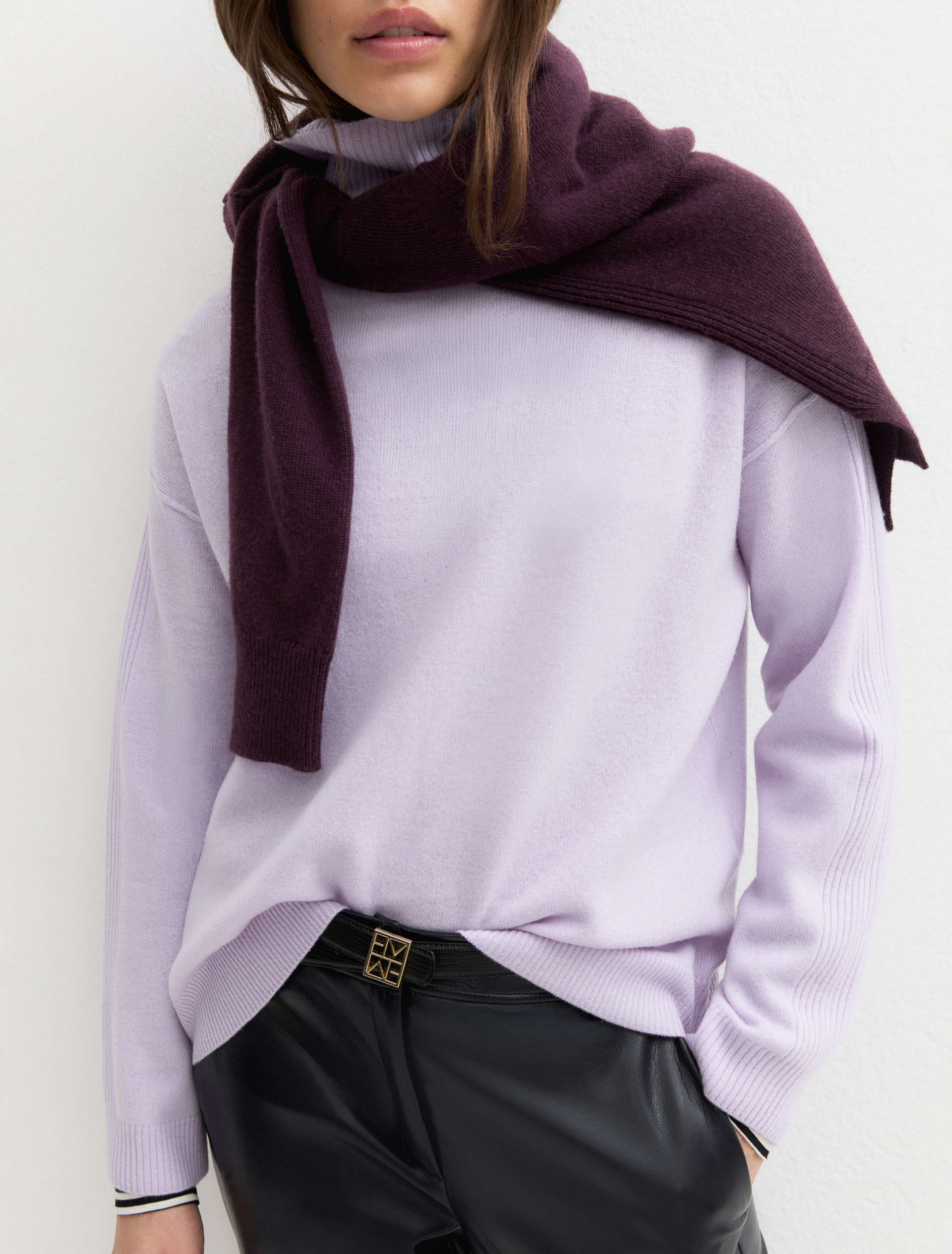 Pure wool high-neck jumper - LILAC - Emme - 5