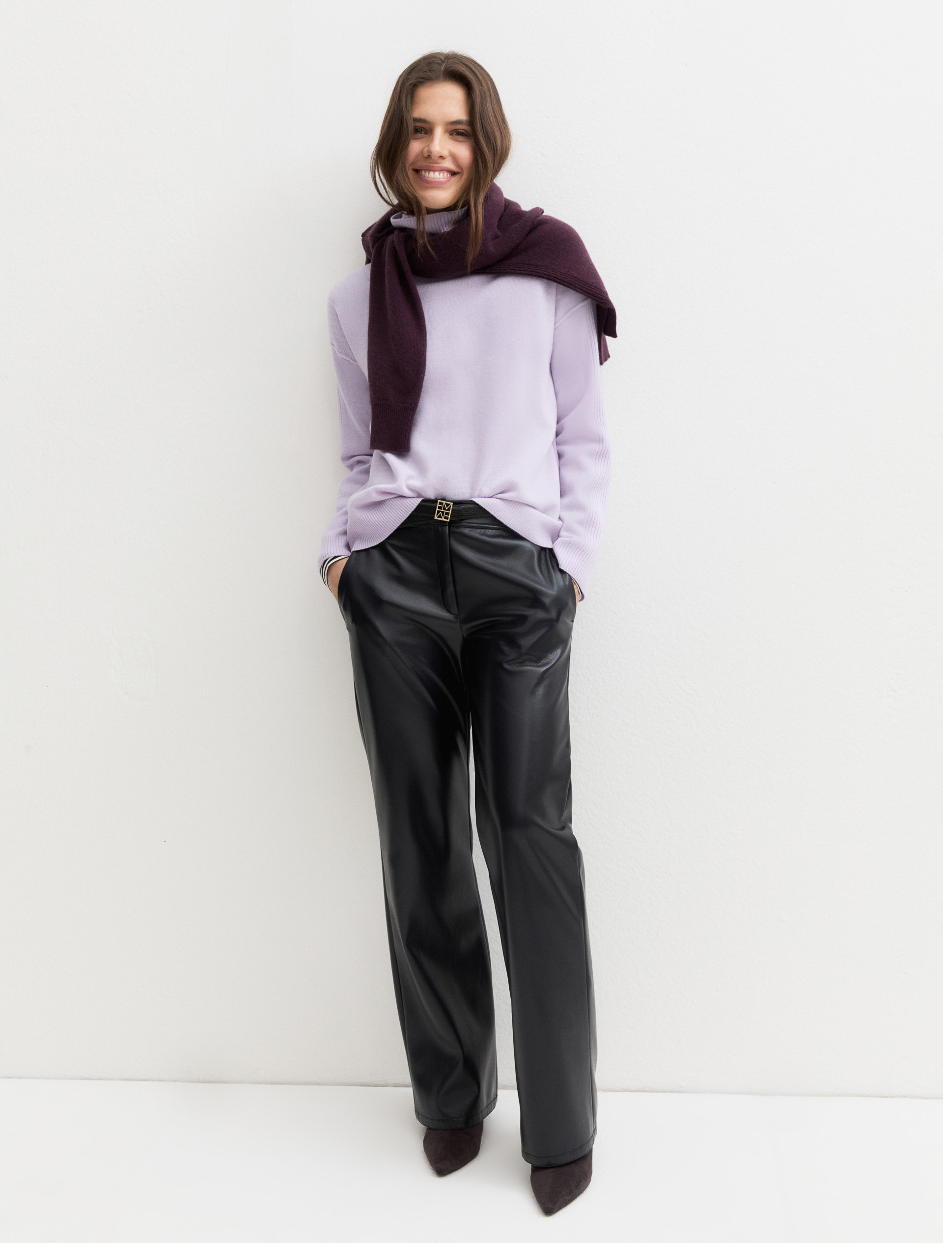 Pure wool high-neck jumper - LILAC - Emme - 1