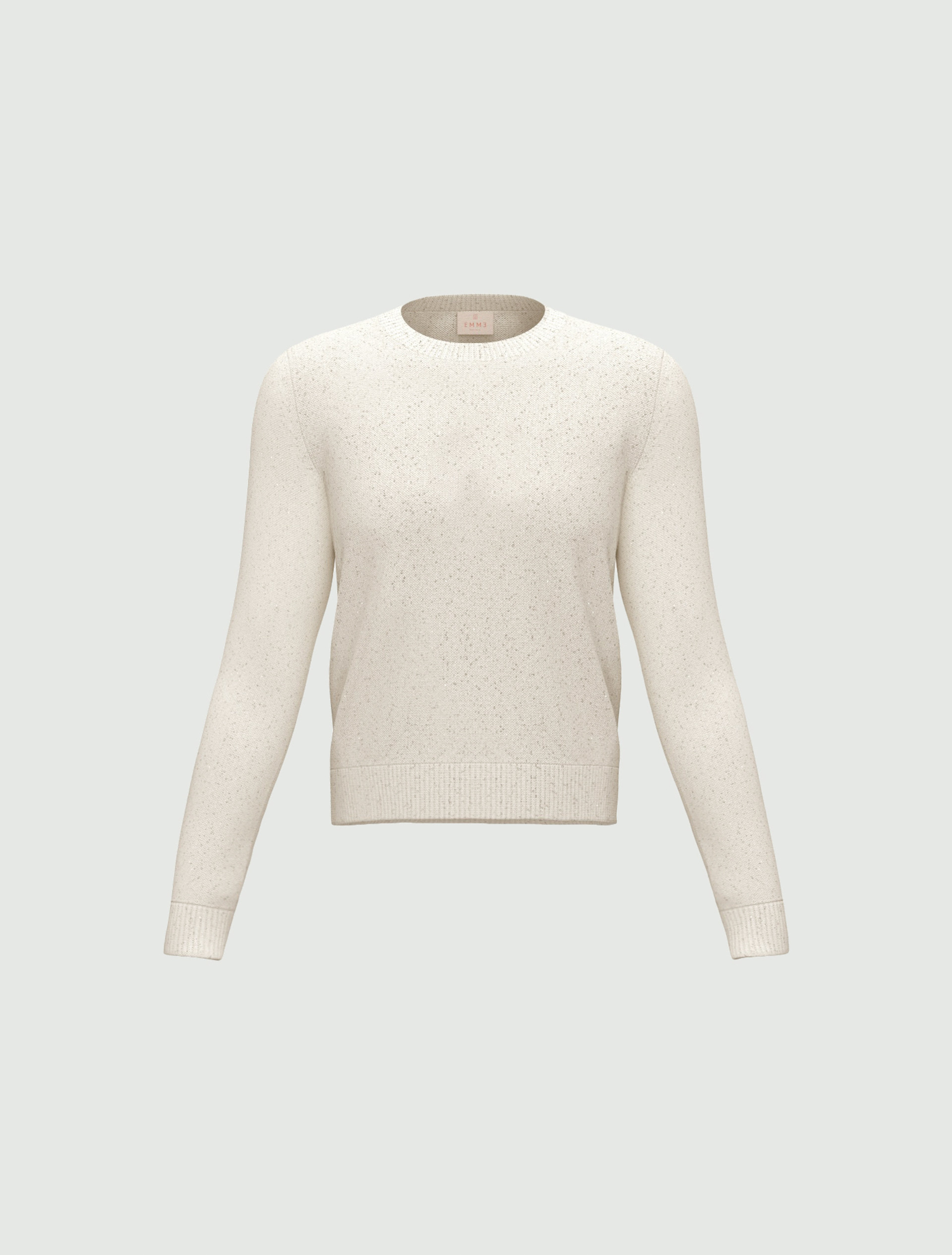 Sequinned crew-neck jumper - CREAM - Emme - 6