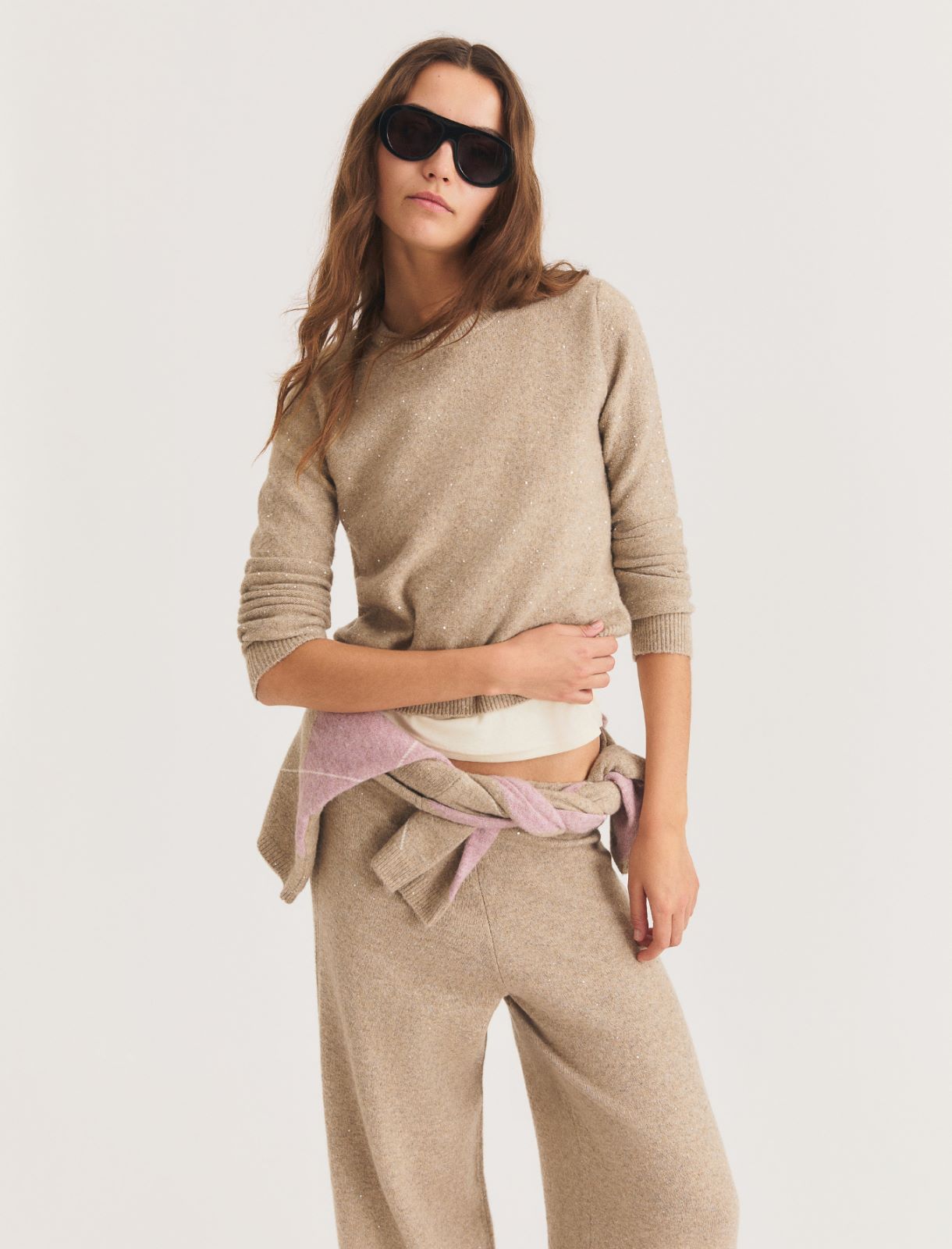 Maglia girocollo con paillette - SABBIA - Emme - 4