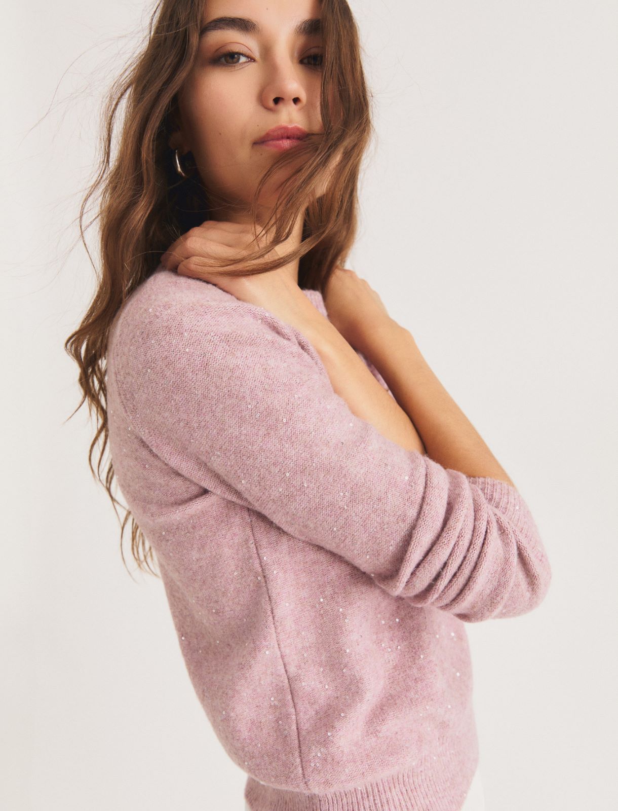 Maglia girocollo con paillette - ROSA - Emme - 7