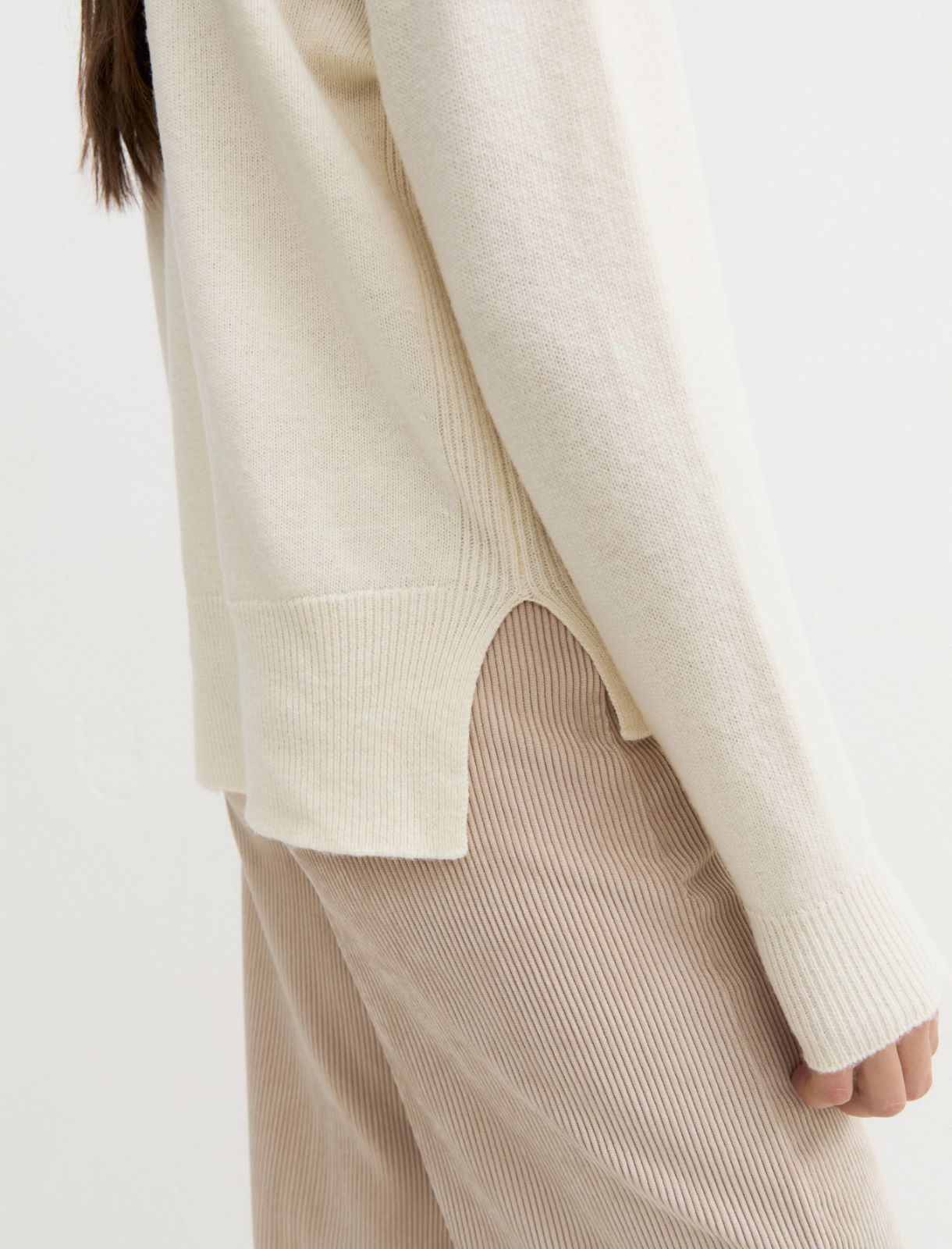 Merino wool crew-neck jumper - CREAM - Emme - 5
