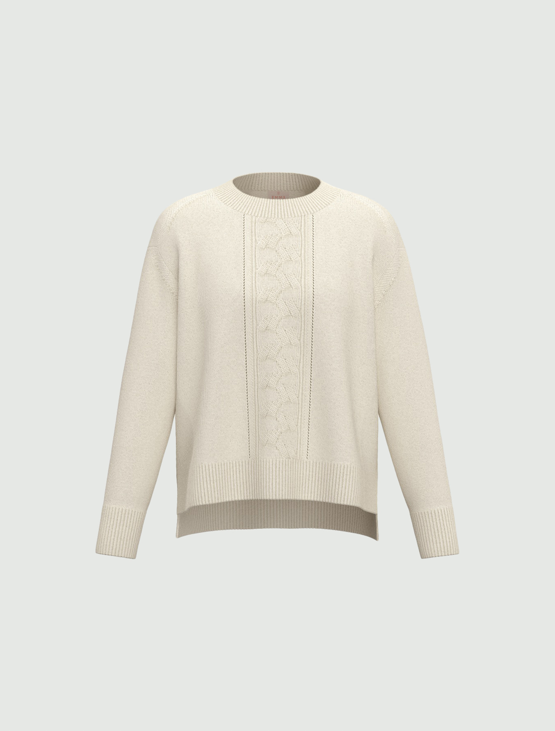 Merino wool crew-neck jumper - CREAM - Emme - 6