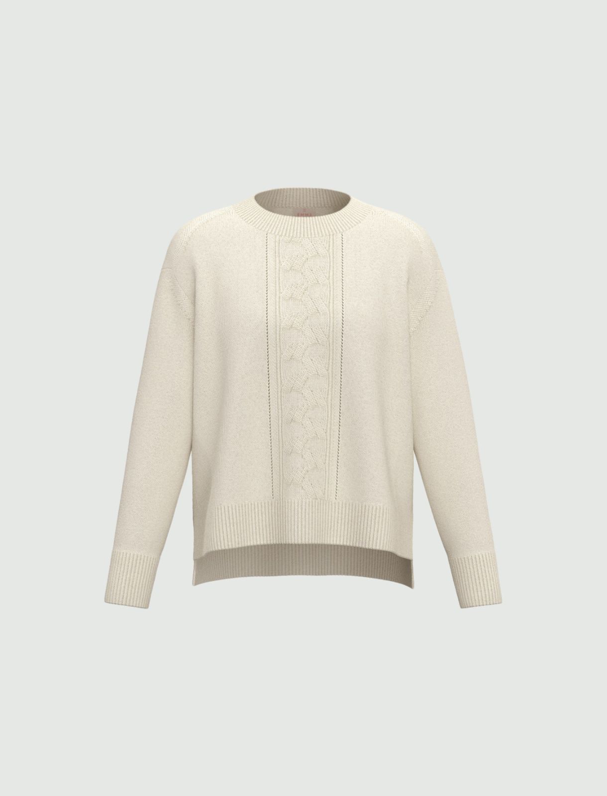 Merino wool crew-neck jumper - CREAM - Emme - 6