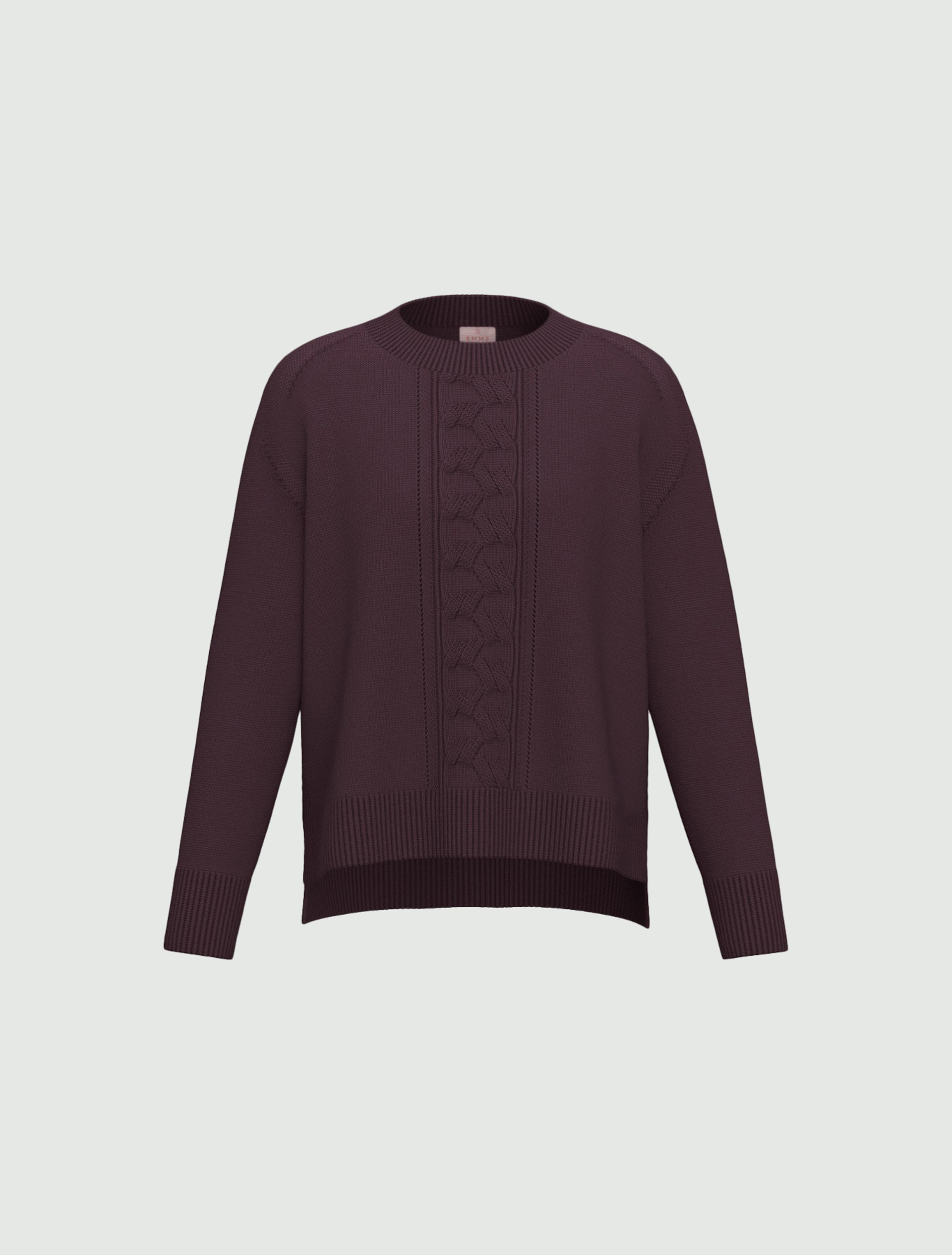 Merino wool crew-neck jumper - PLUM - Emme - 6