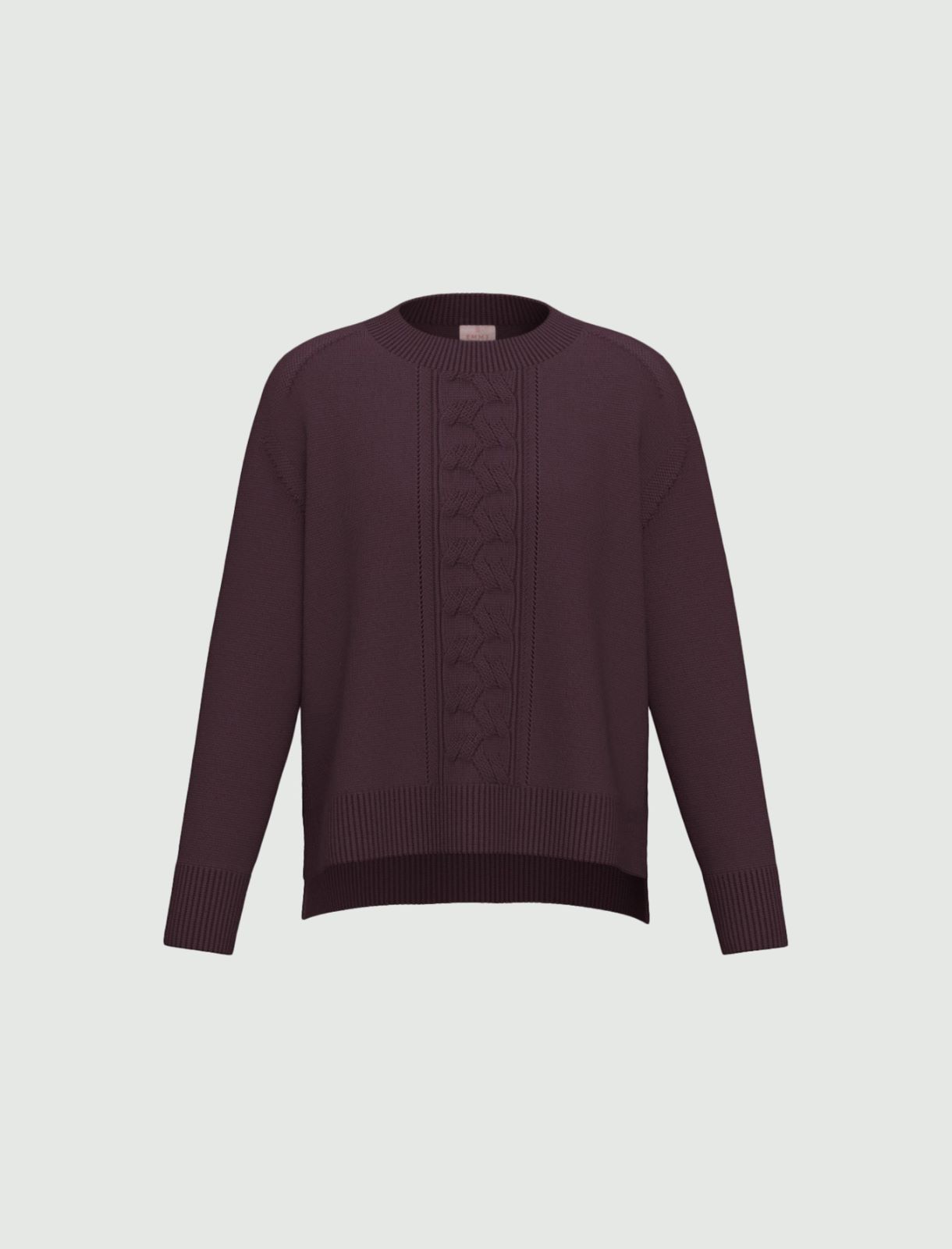 Merino wool crew-neck jumper - PLUM - Emme - 6