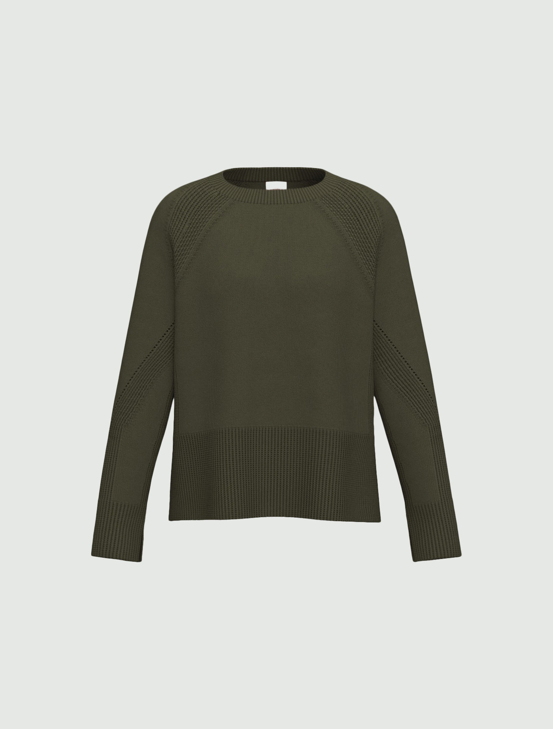 Straight-fit merino wool jumper - DARK GREEN - Emme - 6
