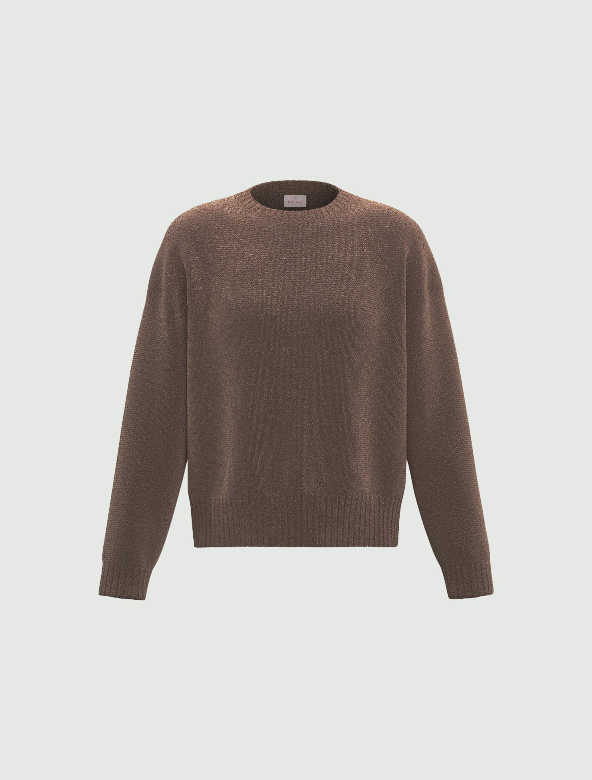 Lurex chenille crew-neck jumper - BROWN - Emme - 6