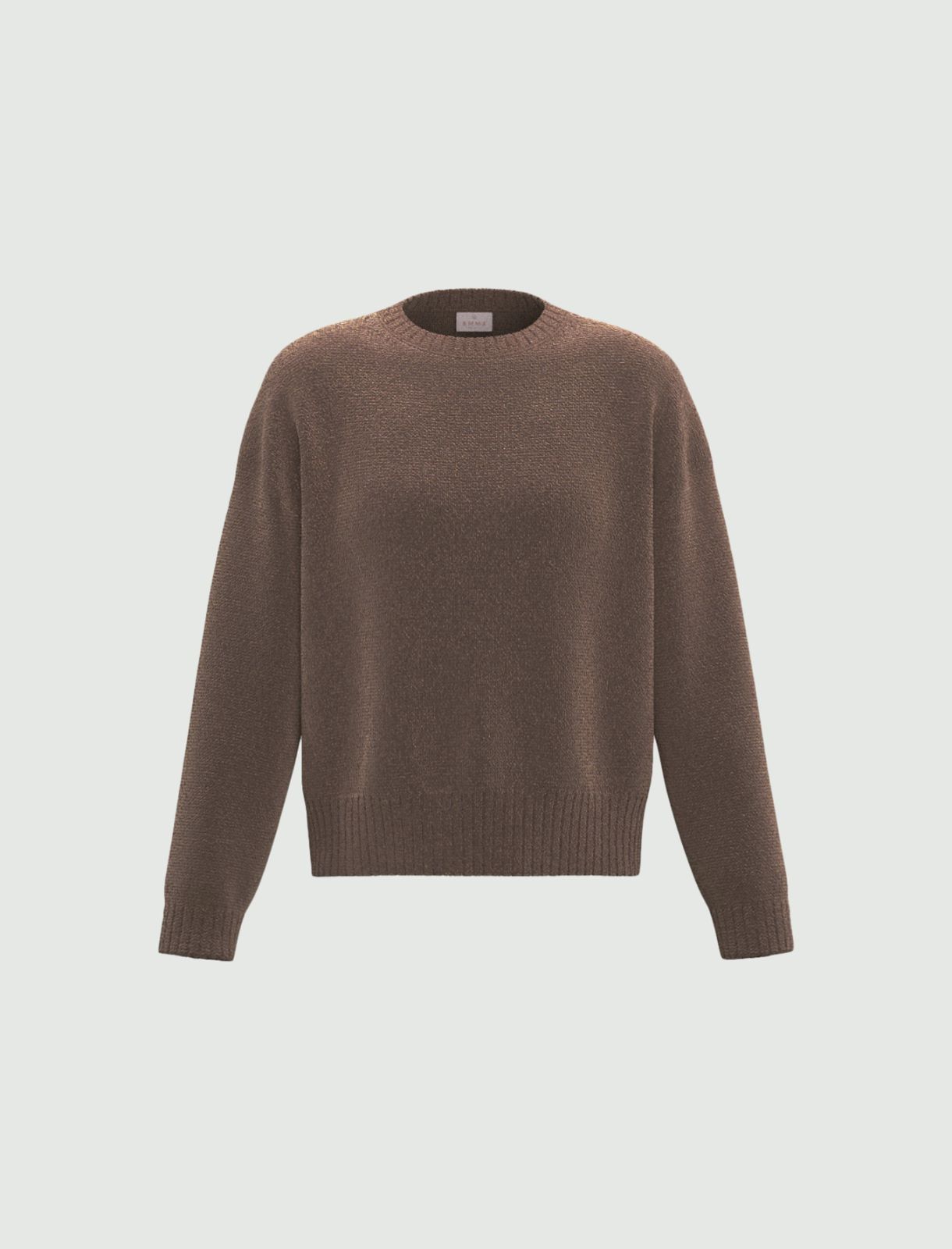 Lurex chenille crew-neck jumper - BROWN - Emme - 6