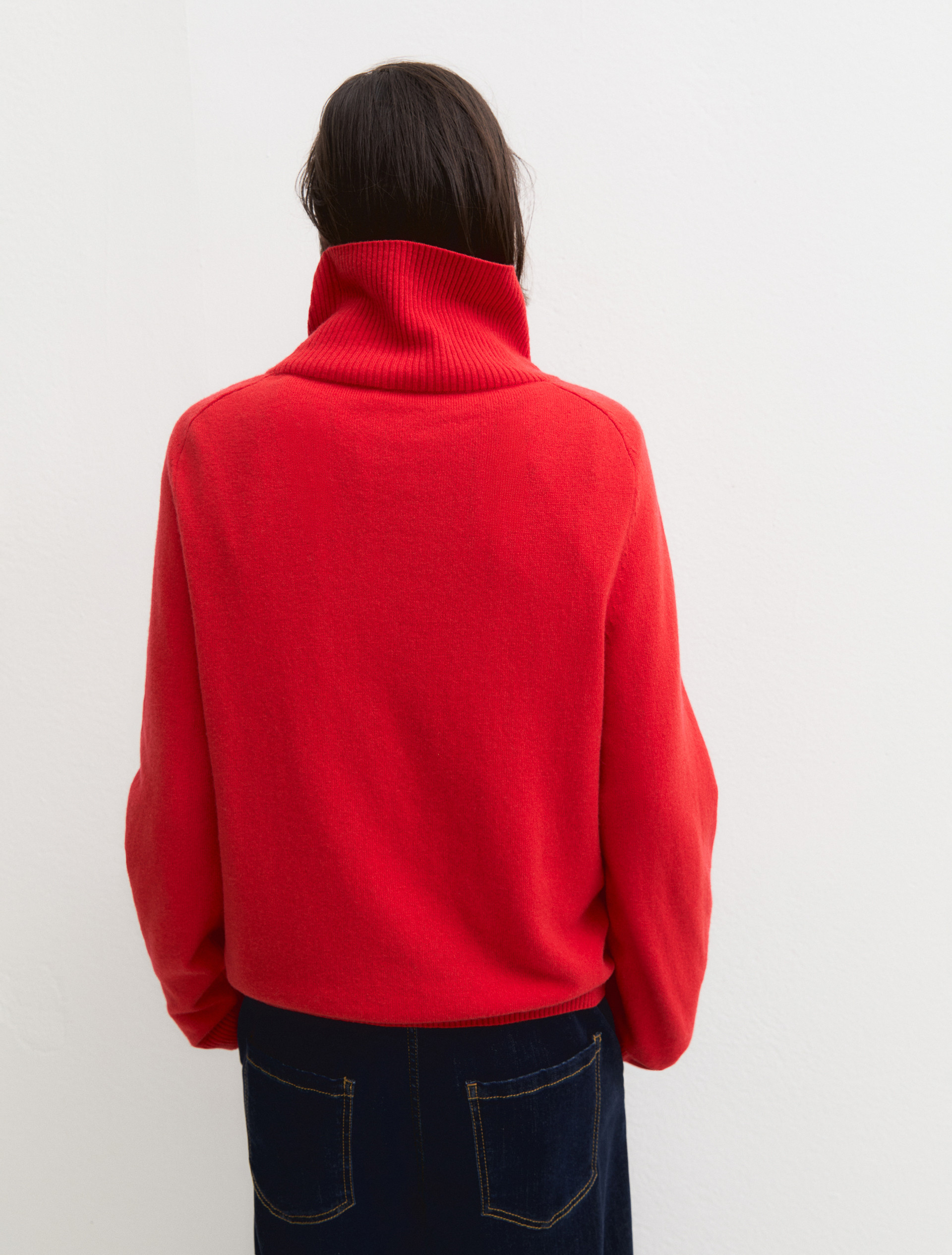 High-neck wool and cashmere jumper - RED - Emme - 2