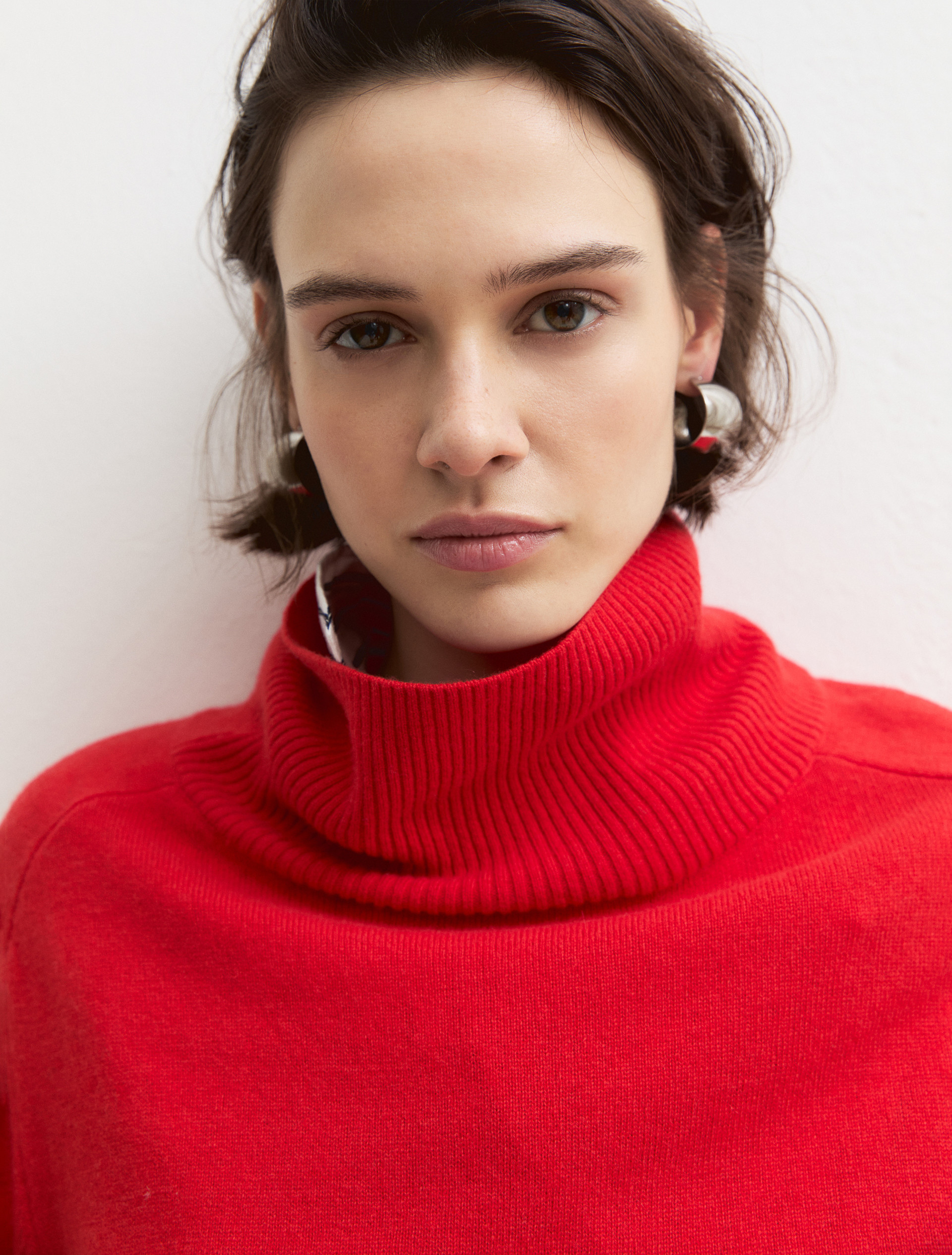High-neck wool and cashmere jumper - RED - Emme - 5