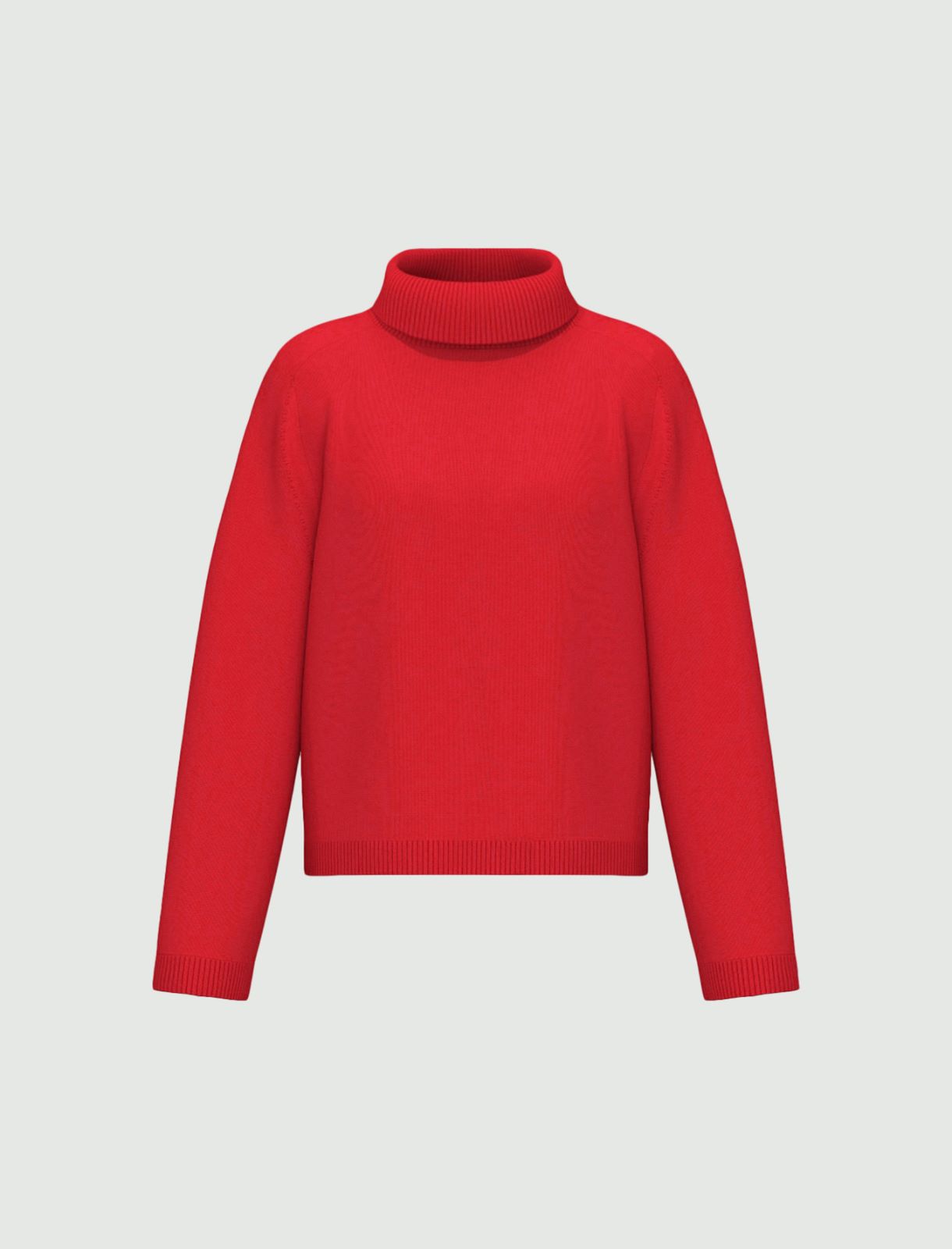 High-neck wool and cashmere jumper - RED - Emme - 6