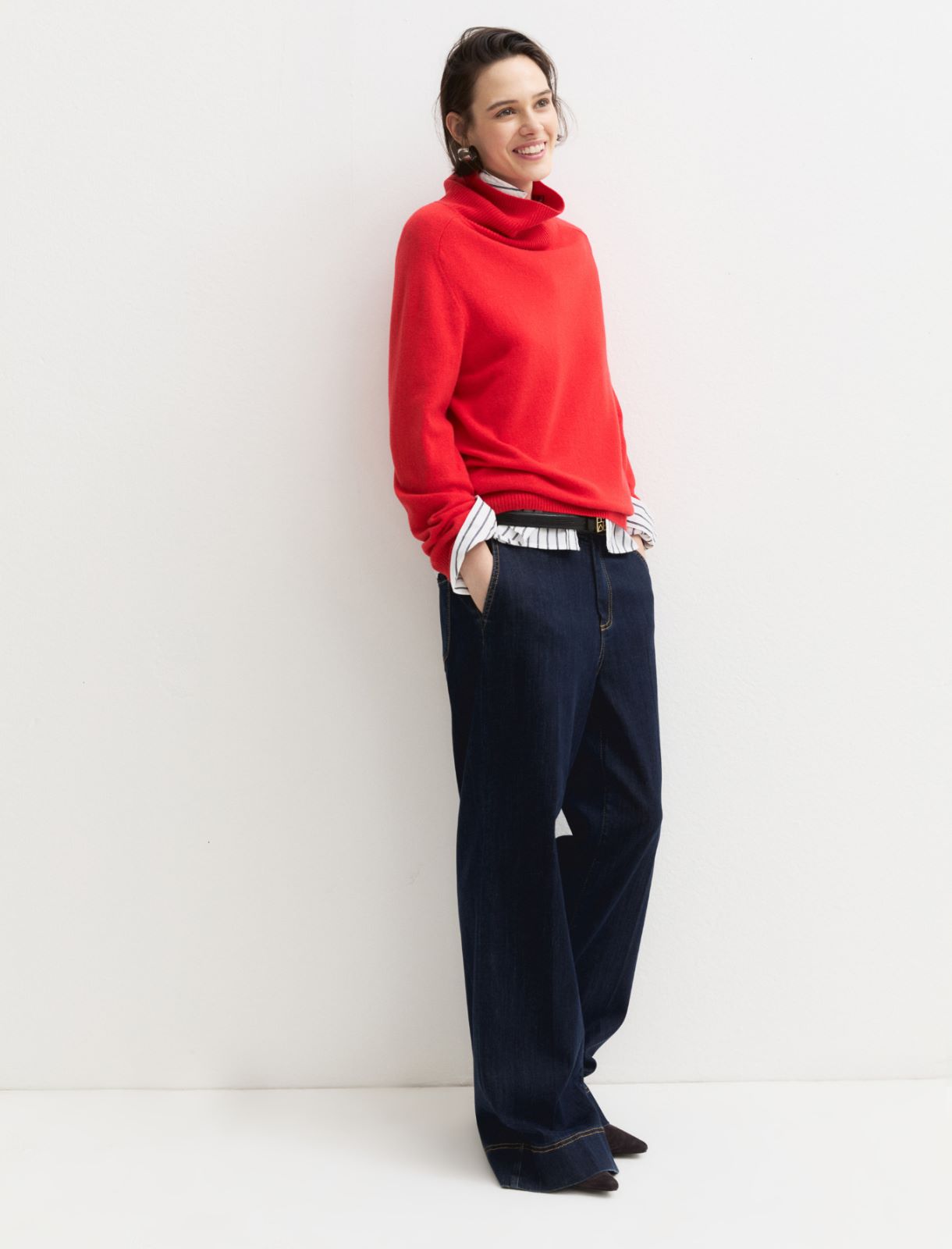 High-neck wool and cashmere jumper - RED - Emme - 7