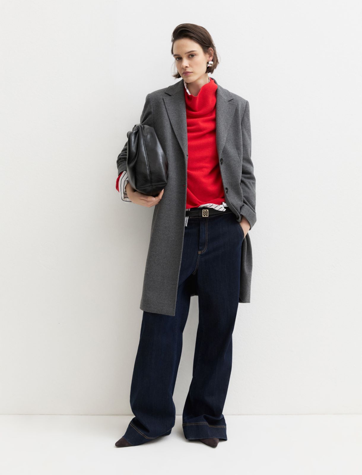 High-neck wool and cashmere jumper - RED - Emme