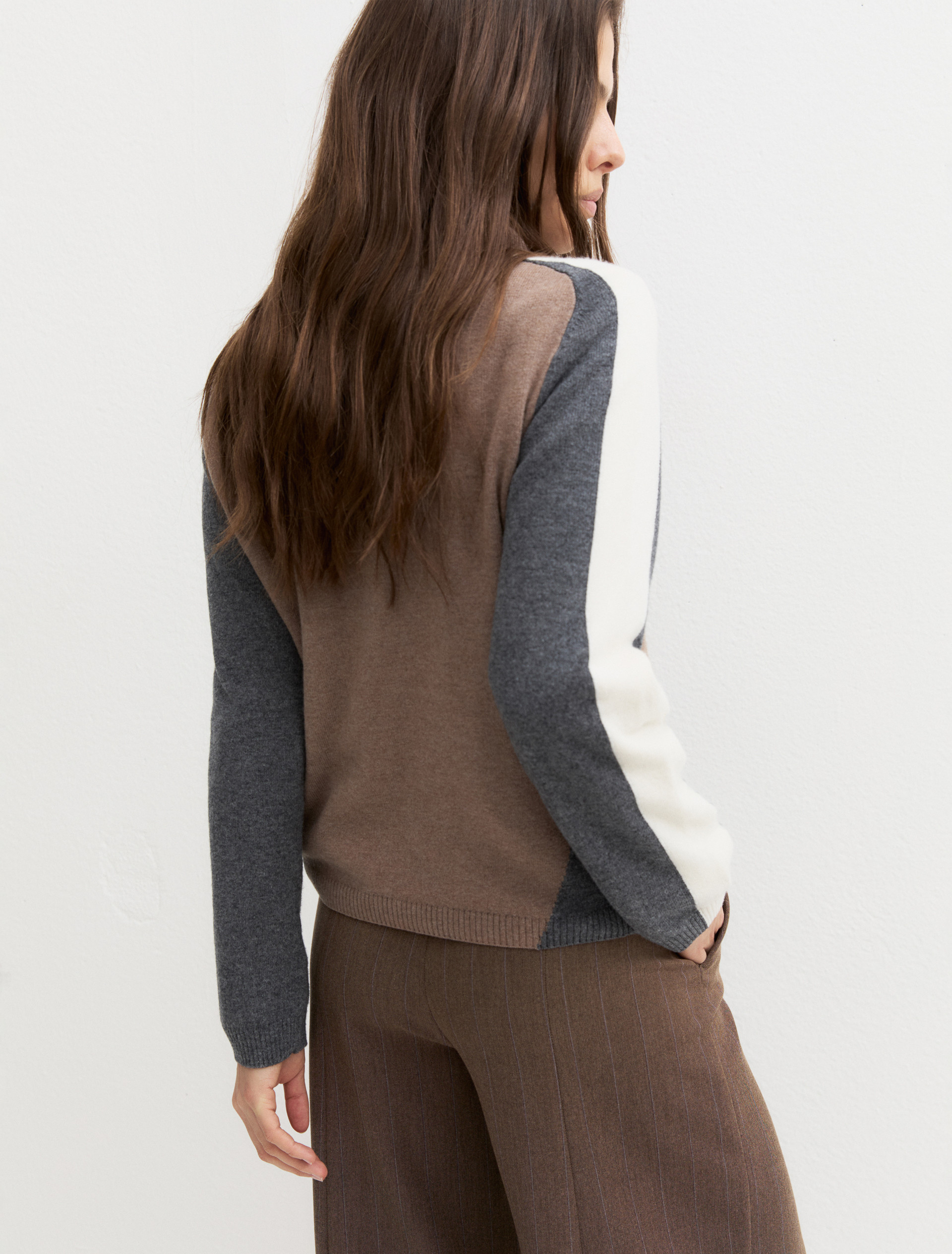High-neck wool and cashmere jumper - BEIGE - Emme - 2