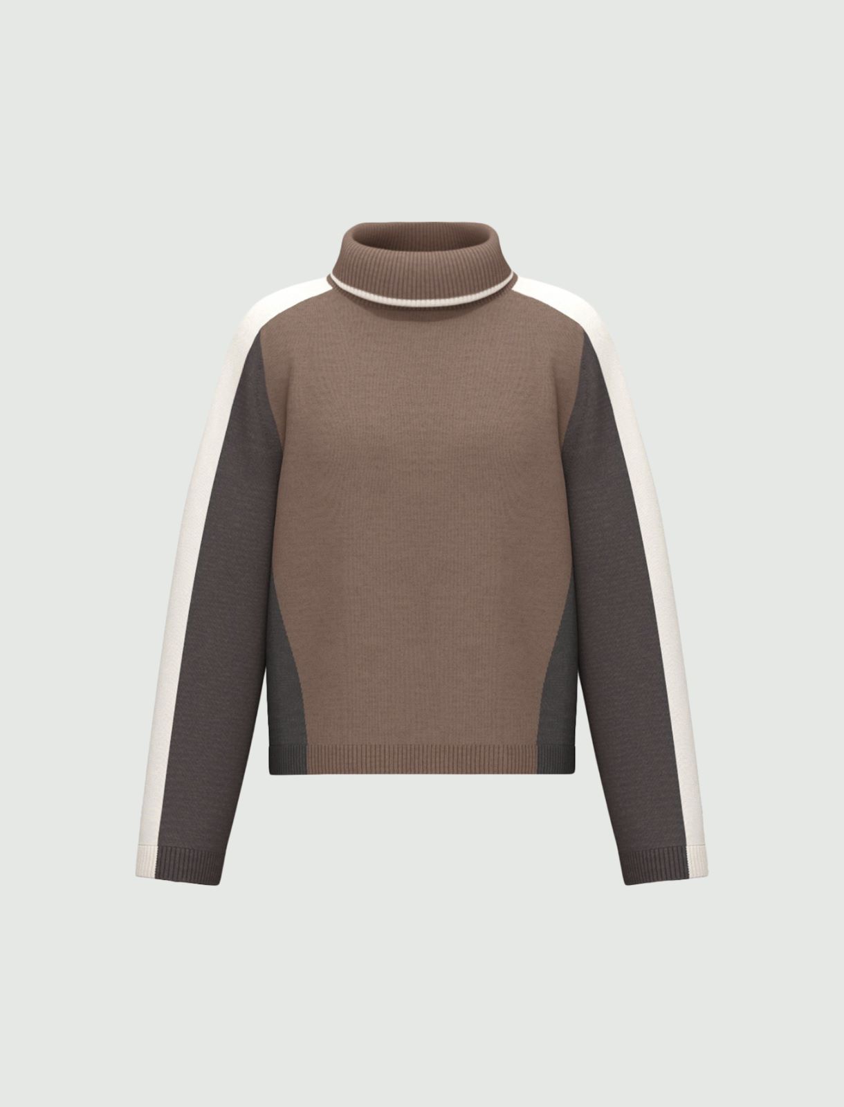 High-neck wool and cashmere jumper - BEIGE - Emme - 6