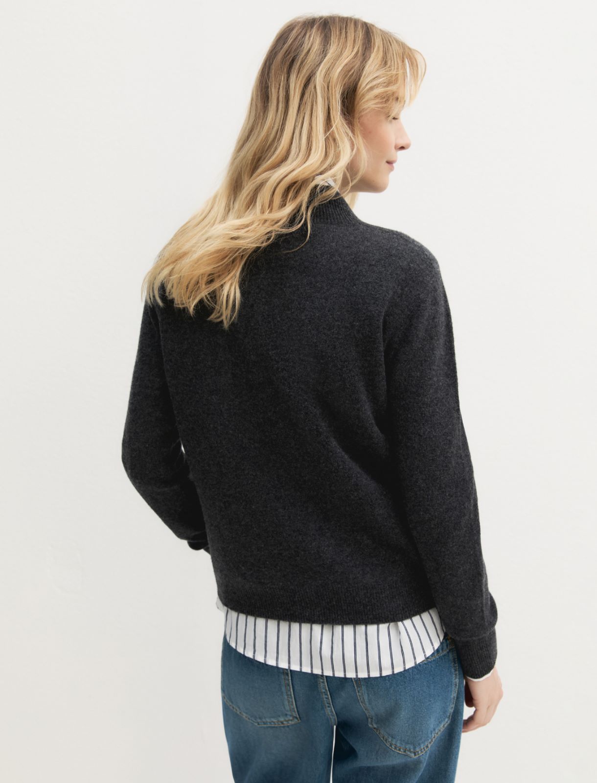 Maglia in misto cashmere - GRIGIO SCURO MELANGE - Emme - 2
