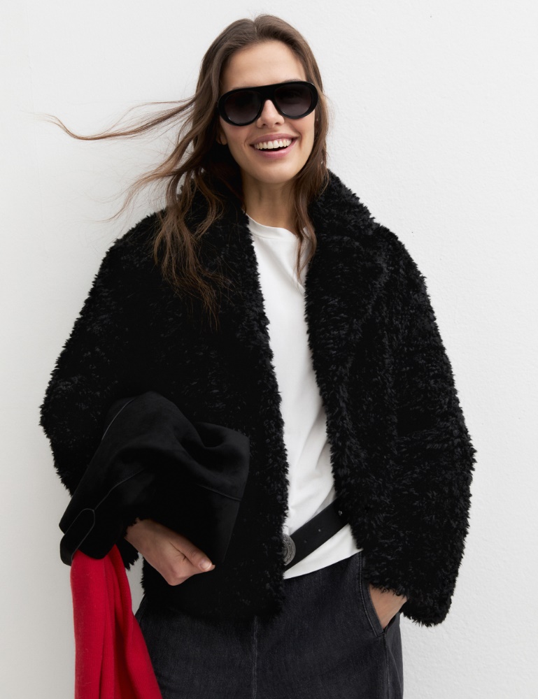 Coat in furry fabric - Emme