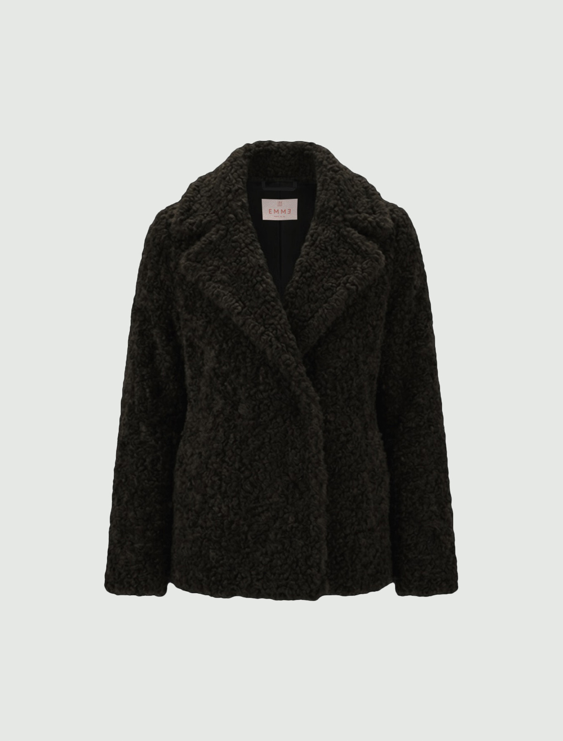 Coat in furry fabric - BLACK - Emme - 6