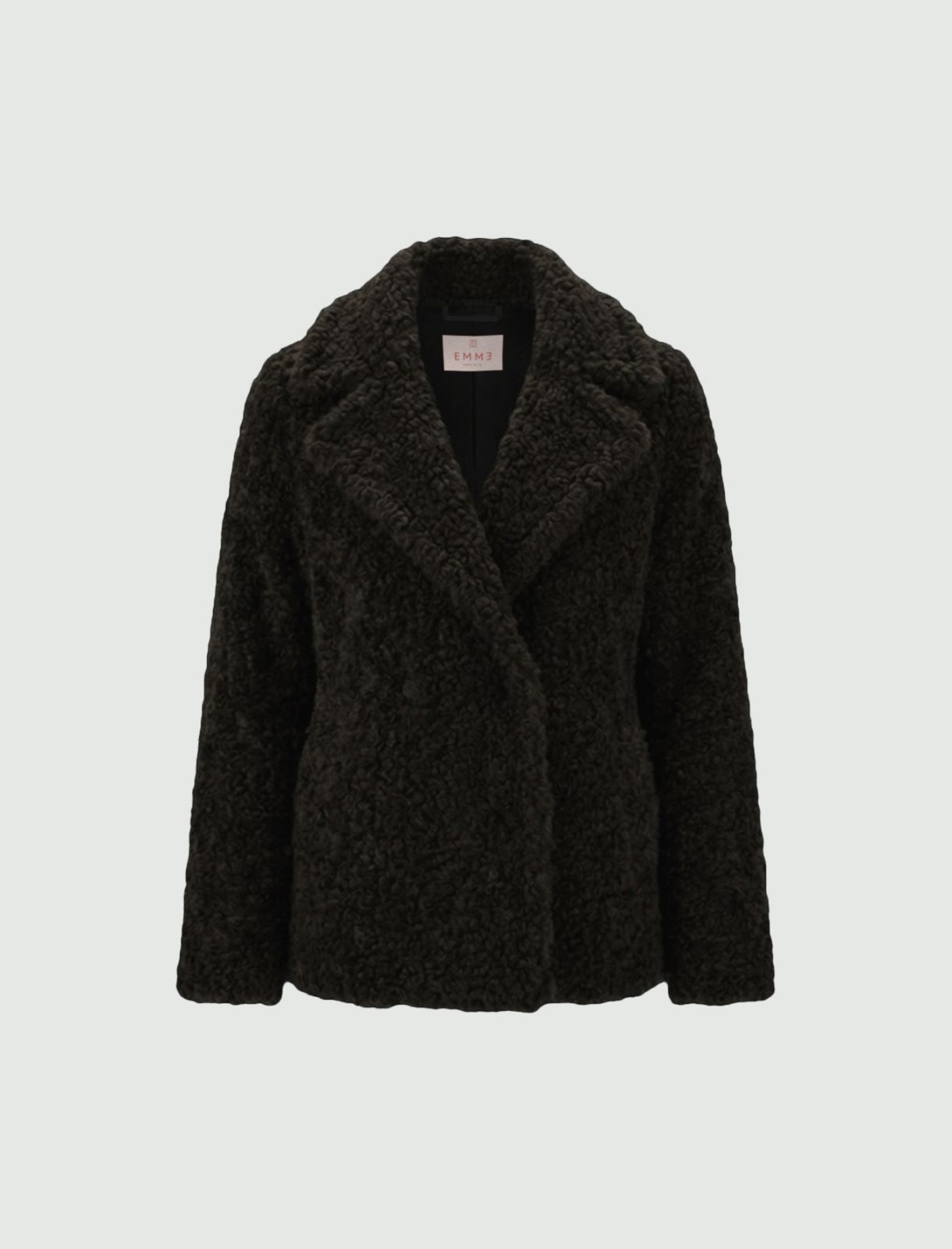Coat in furry fabric - BLACK - Emme - 6
