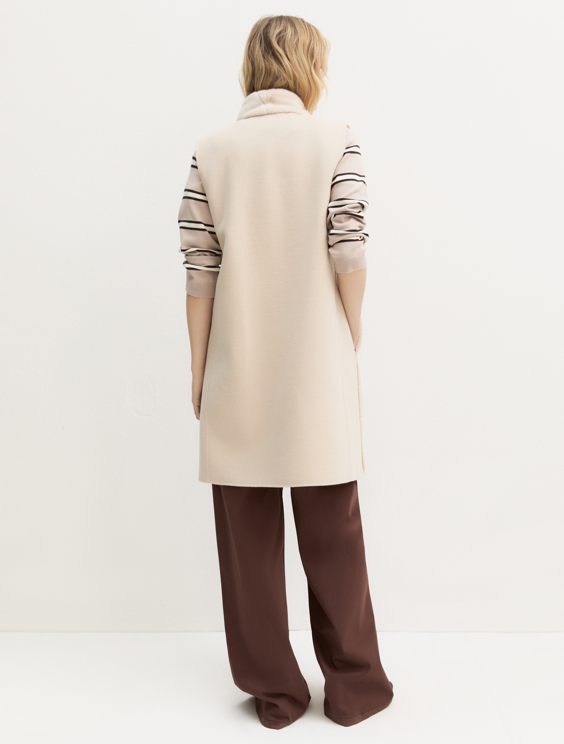 Gilet lungo con inserto frontale - SABBIA - Emme - 2