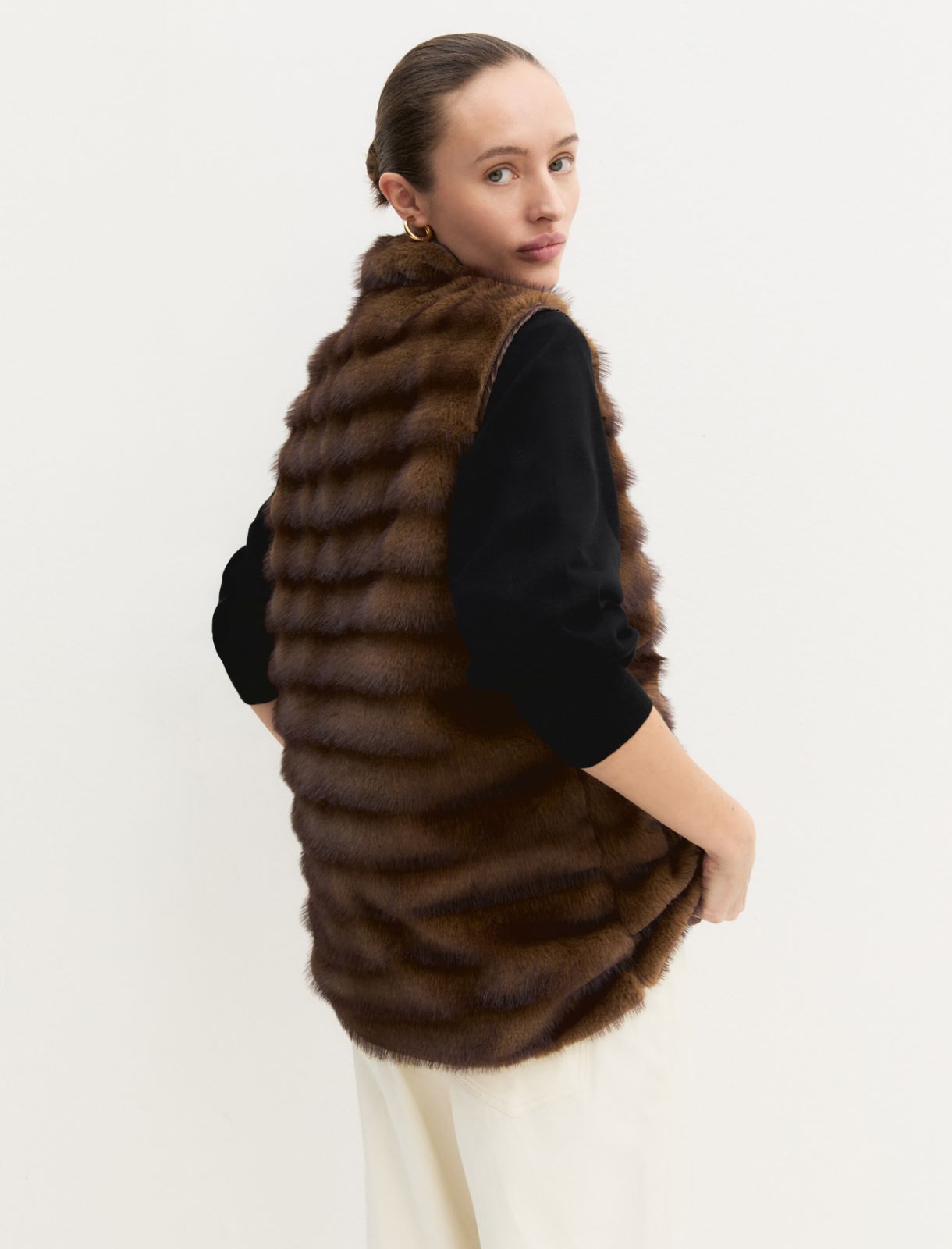 Gilet lungo in jersey - COGNAC - Emme - 2
